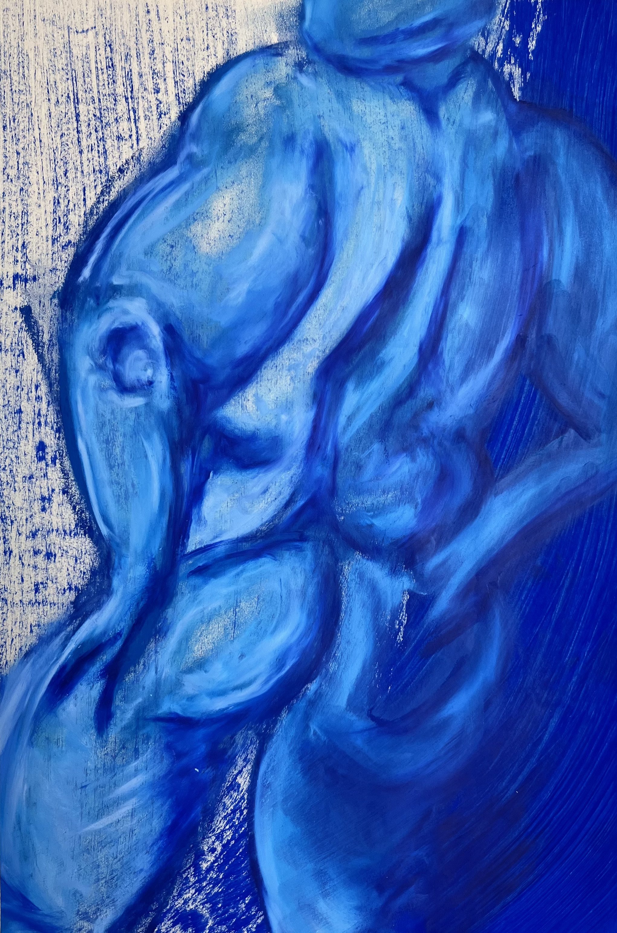 Figure [10] - Flashe vinyl paint and oil stick on yellow sketching paper (45x30cm, 2026)