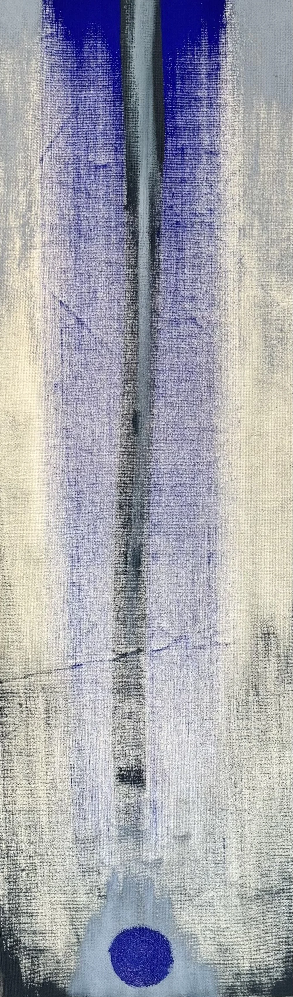Untitled [20] - oil stick, oil paint and Flashe vinyl paint on raw cotton canvas (55x36cm, 2026)