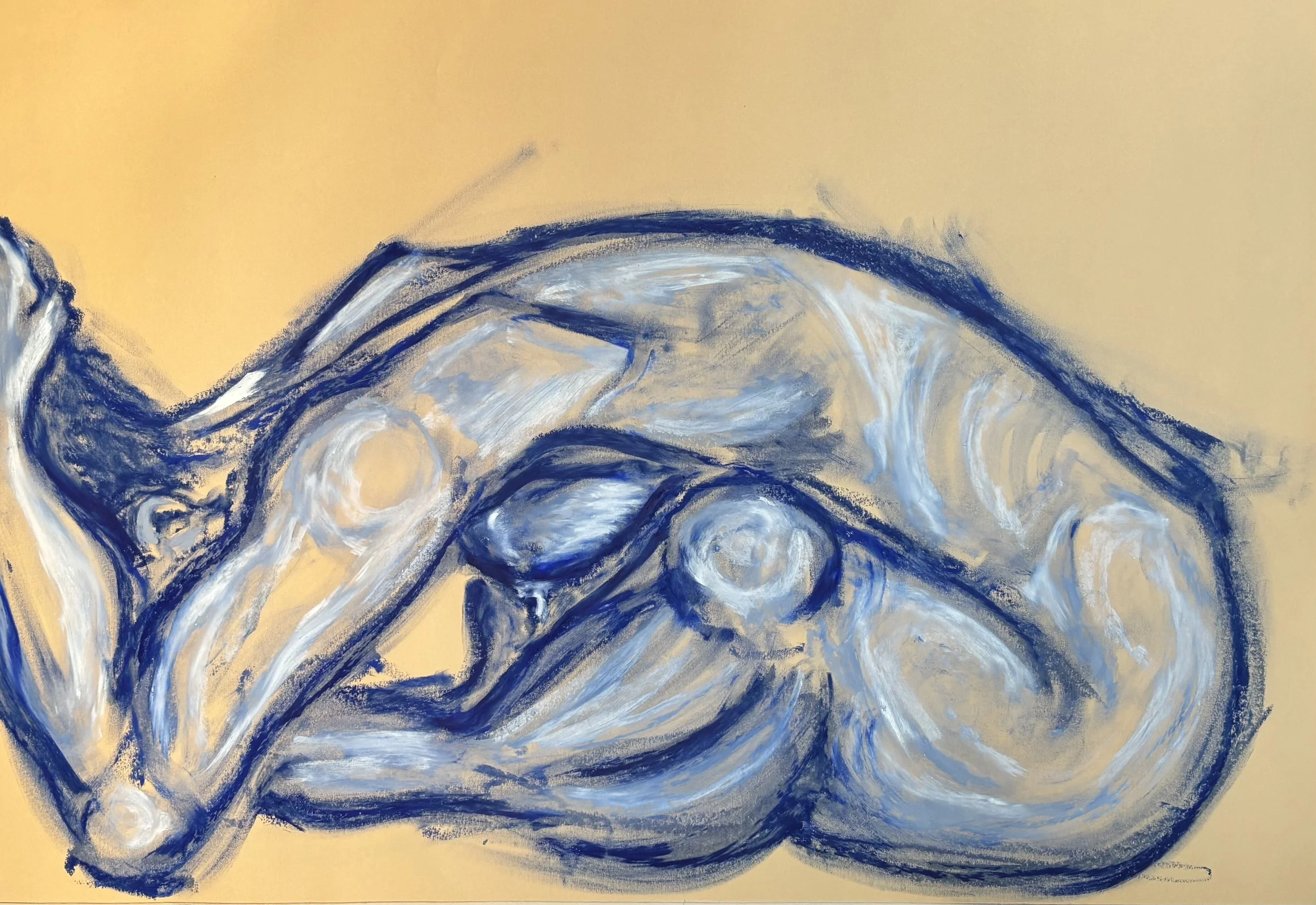 The Oracle - oil stick on yellow sketching paper (65x45cm, 2026)