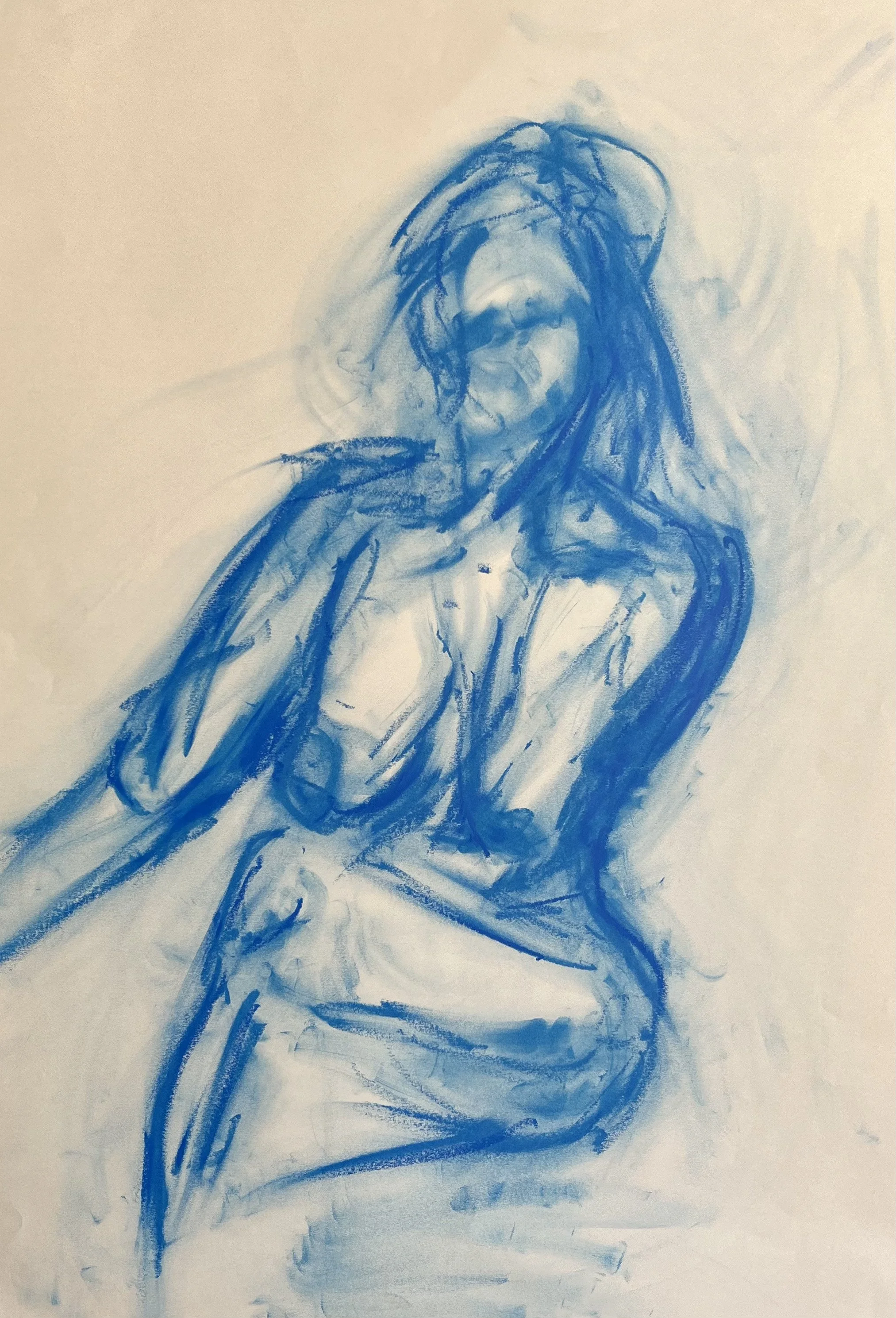 Figure [5] - oil stick on yellow sketching paper (66x46cm, 2025)