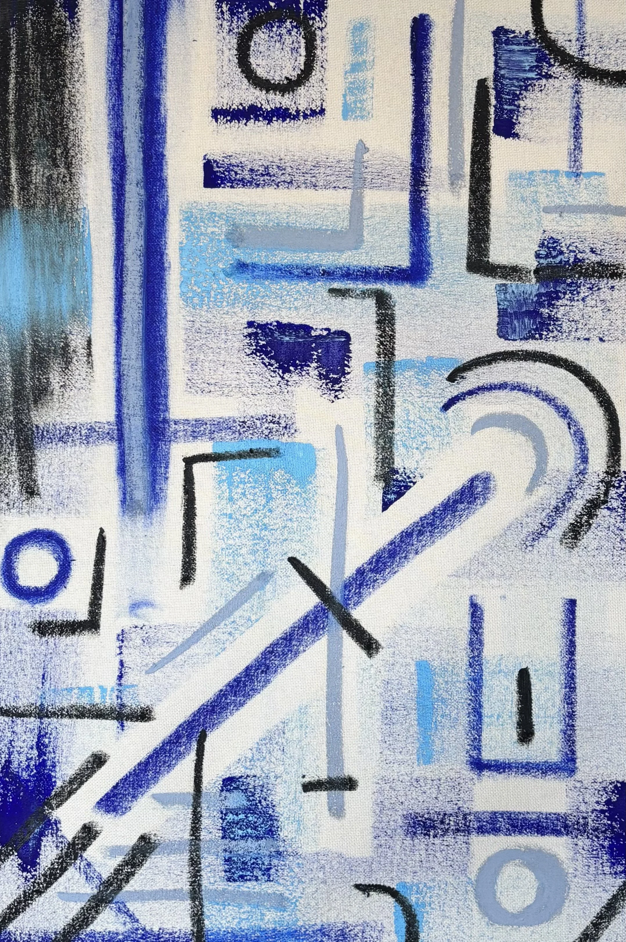 Untitled [18] - oil stick, oil paint and Flashe vinyl paint on raw cotton canvas (55x36cm, 2026)