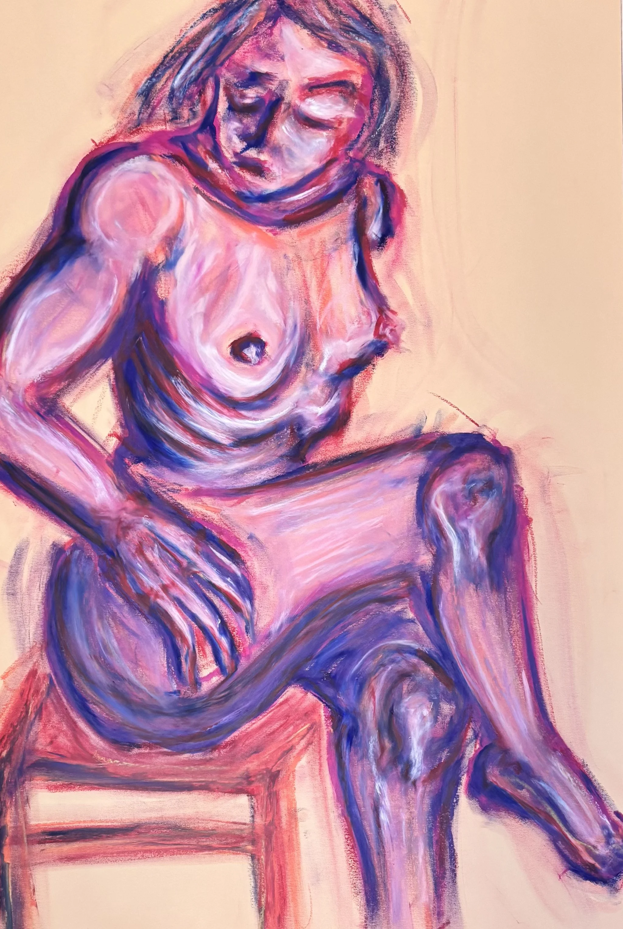 The Poet - oil stick on yellow sketching paper (65x45cm, 2026)