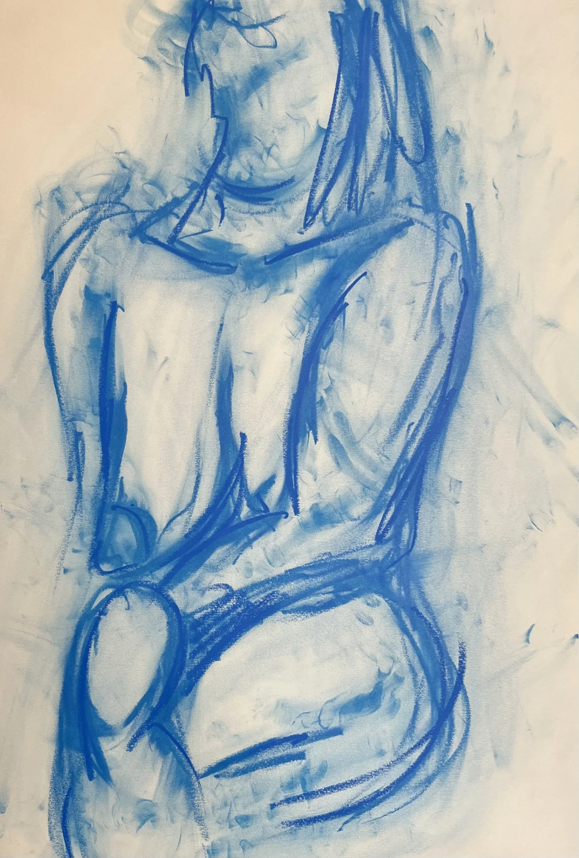 Figure [6] - oil stick on yellow sketching paper (65x43cm, 2025)