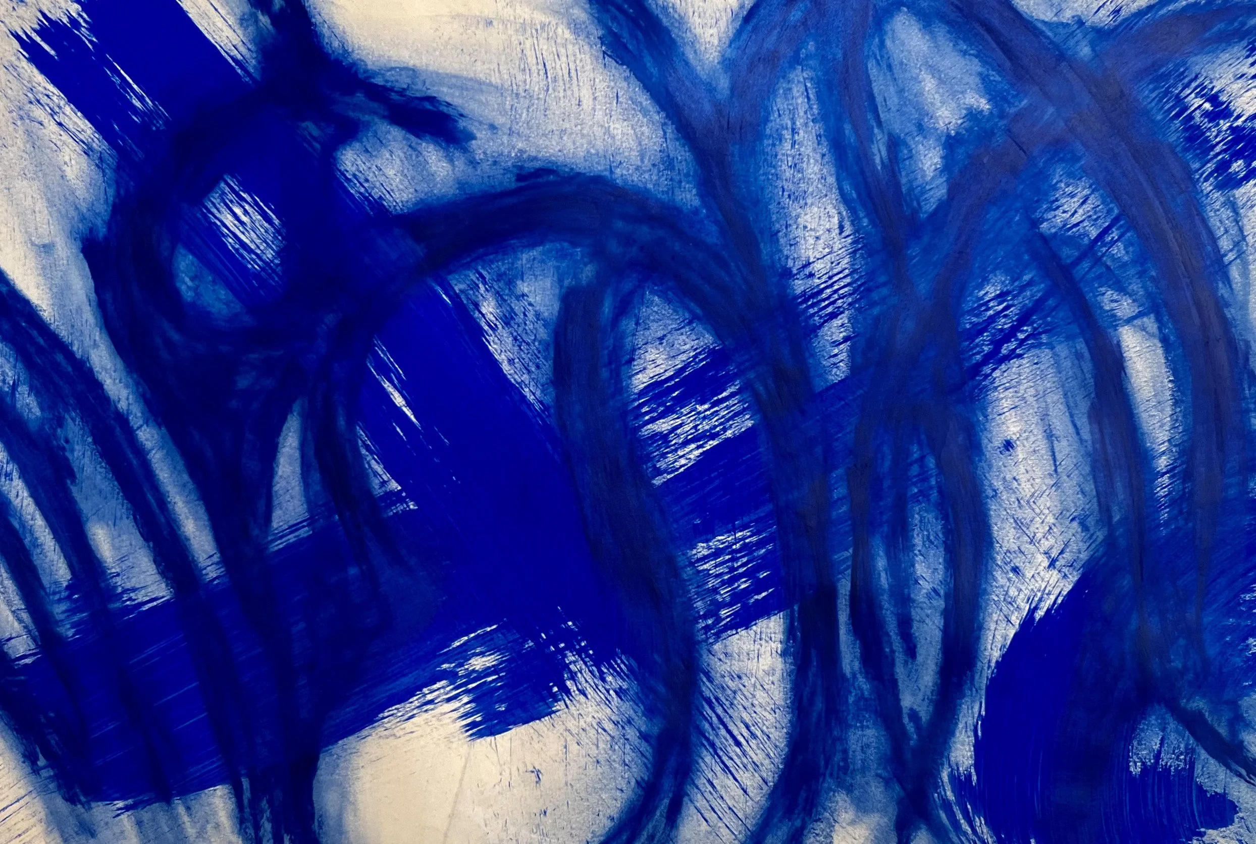 Untitled [3] - Flashe vinyl paint and oil stick on yellow sketching paper (31x46cm, 2026)
