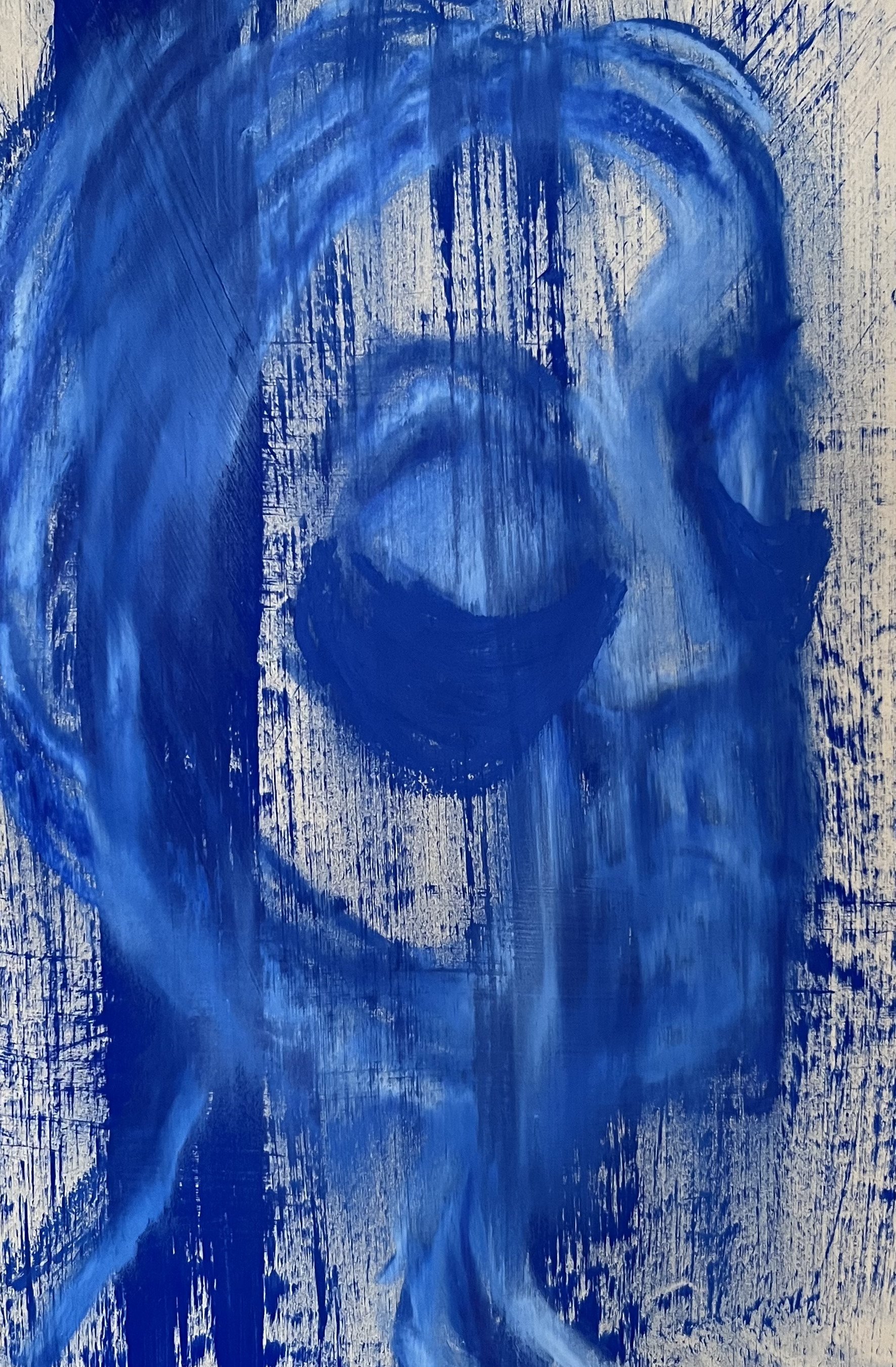 Self-portrait [11] - Flashe vinyl paint and oil stick (45x30cm, 2026).