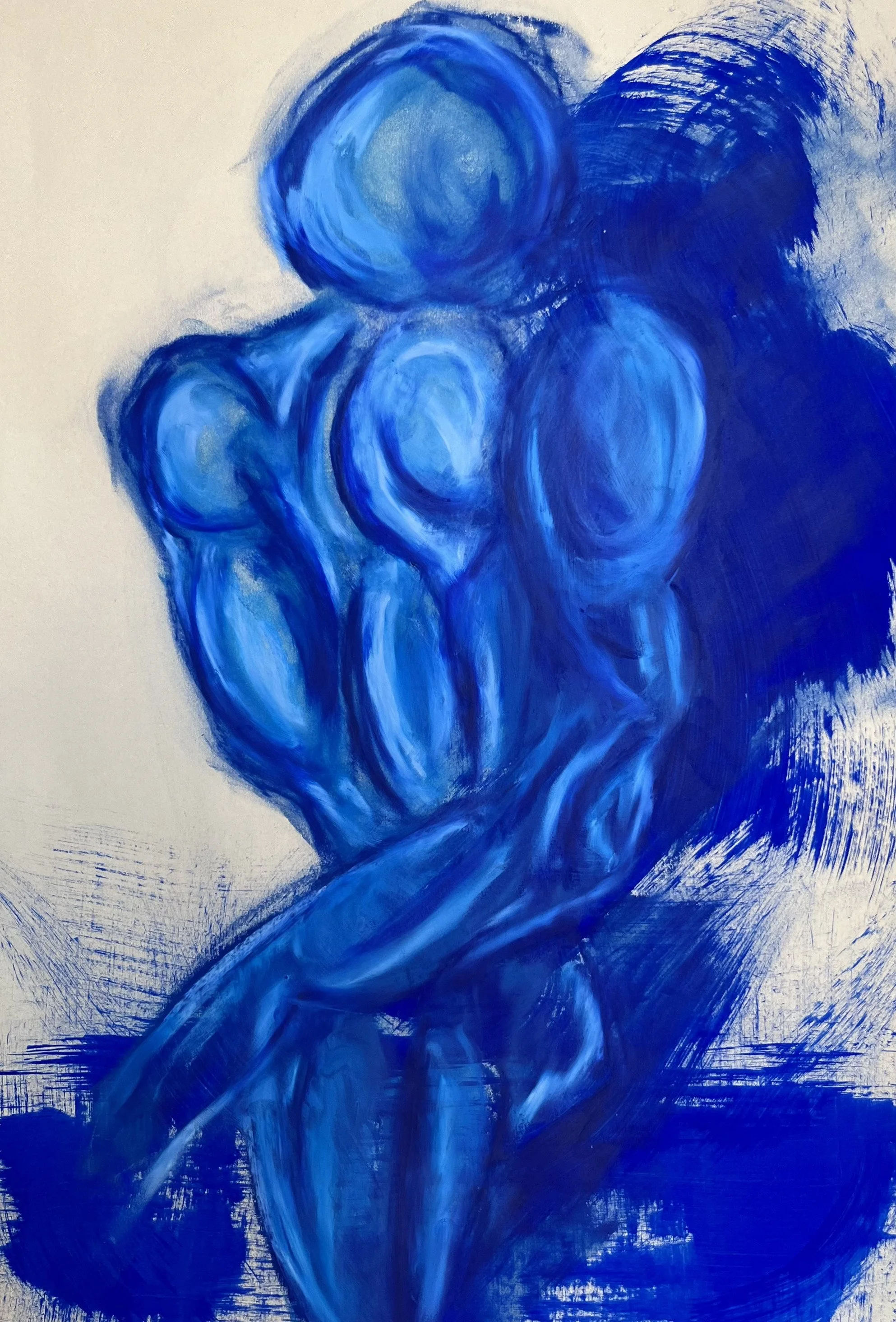 Figure [12] - Flashe vinyl paint and oil stick on yellow sketching paper (45x30cm, 2026)