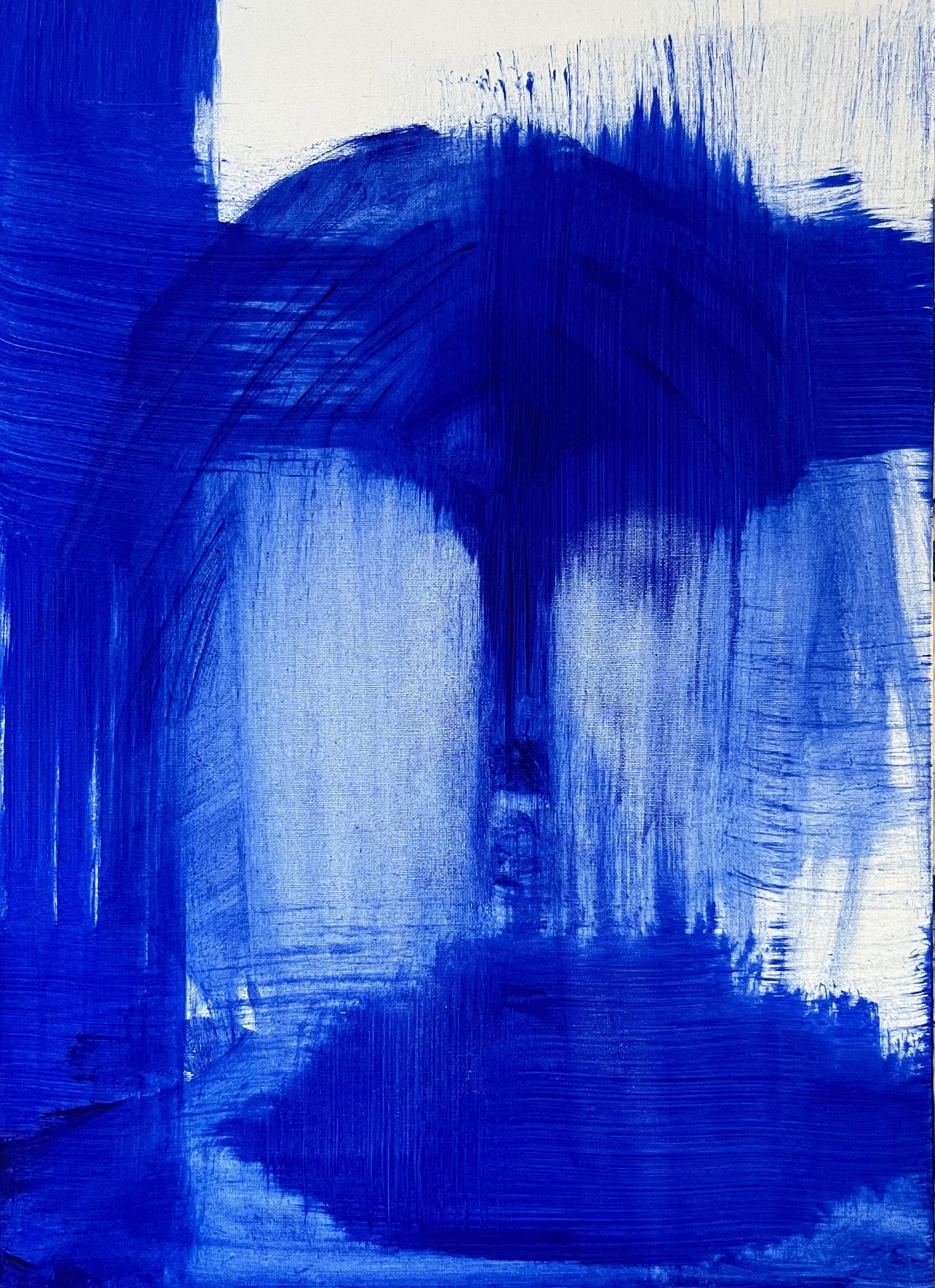 Self-portrait [24] - Flashe vinyl and oil paint on cotton canvas (35x25cm, 2026)