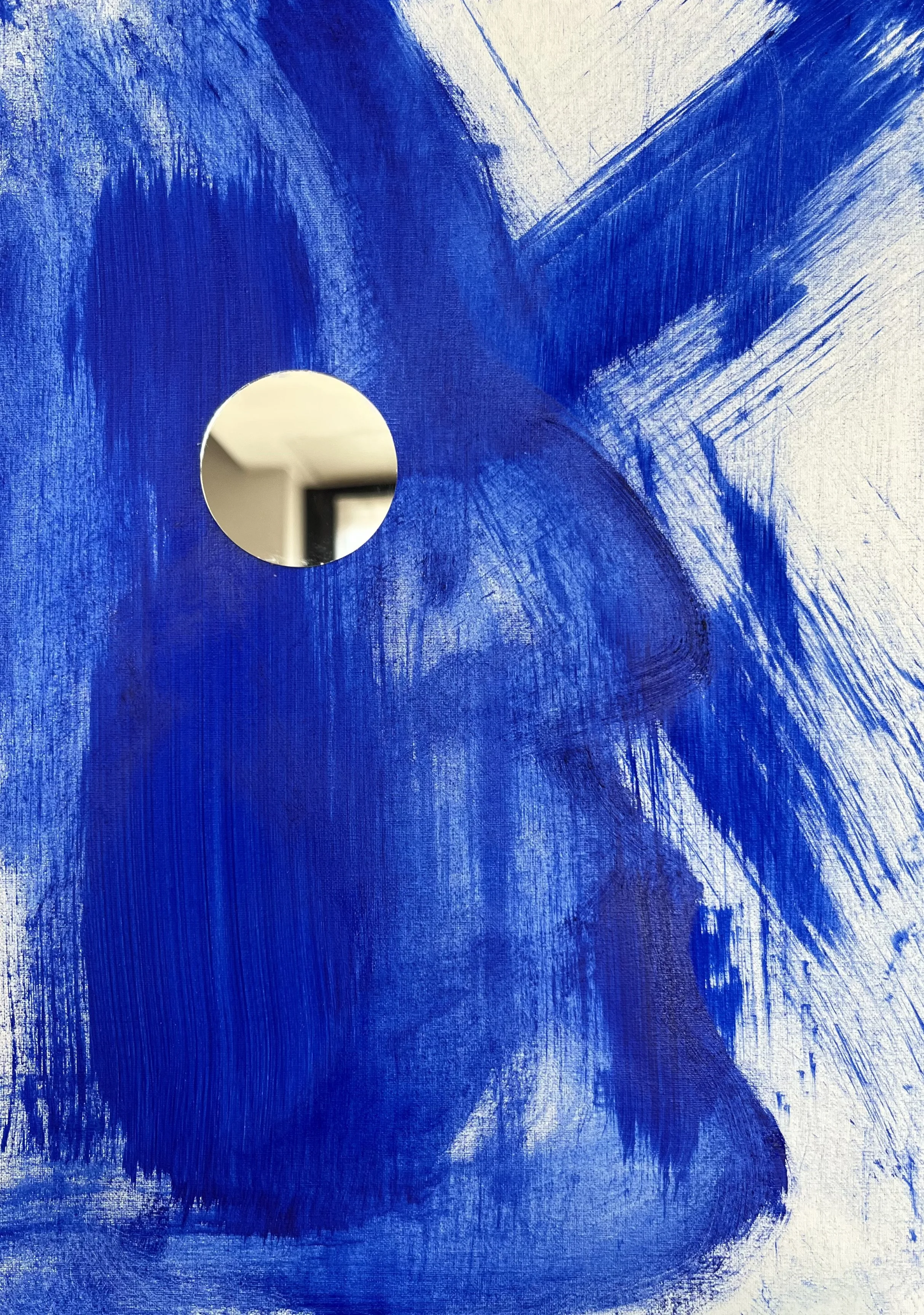 Self-portrait [25] - Flashe vinyl and oil paint on cotton canvas (35x25cm, 2026)
