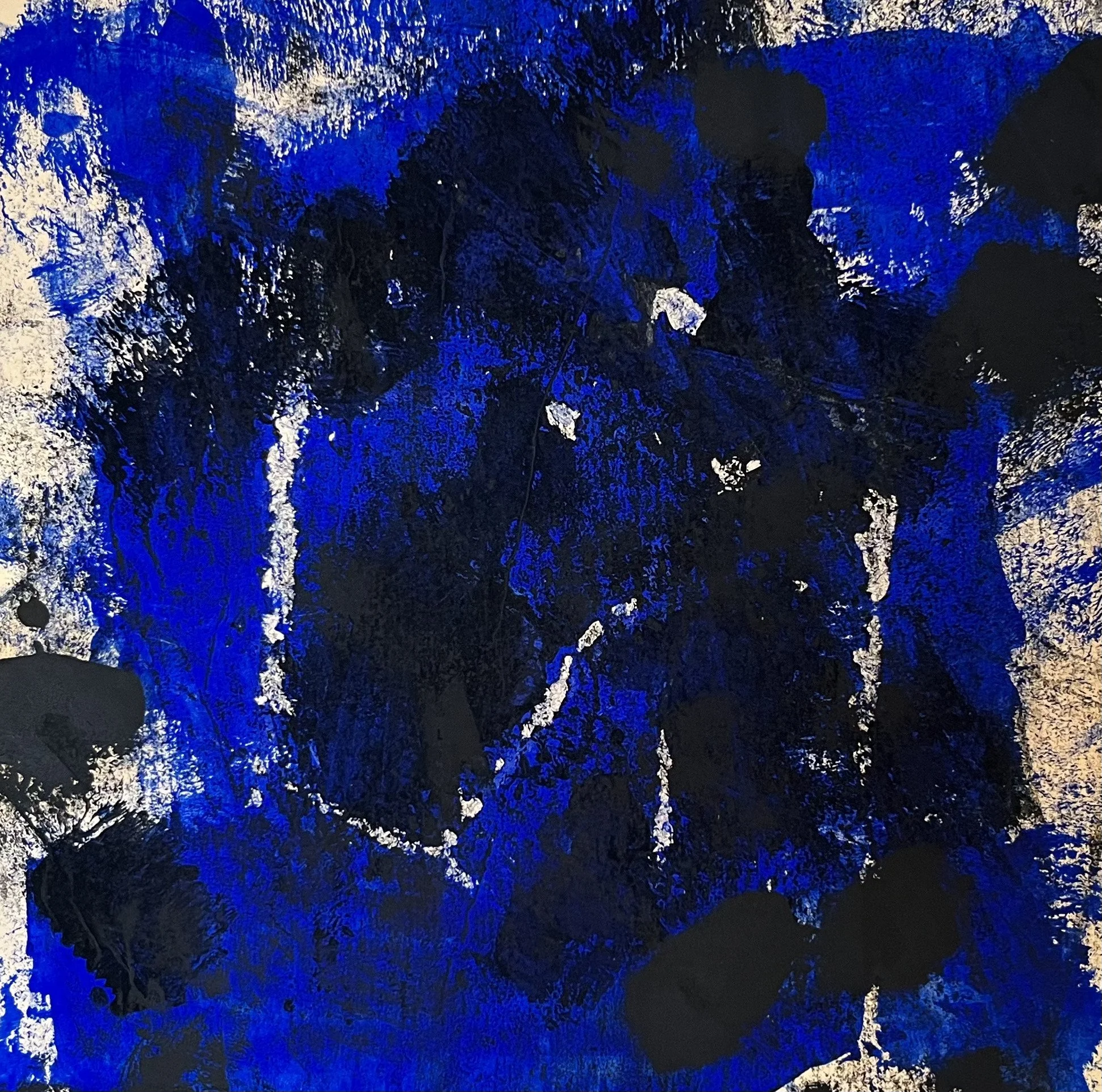 SYNTHESIS [1] - Flashe vinyl and acrylic paint on yellow sketching paper (26x26cm, 2025)
