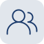 Icon of two stylized human figures, representing a group or people.