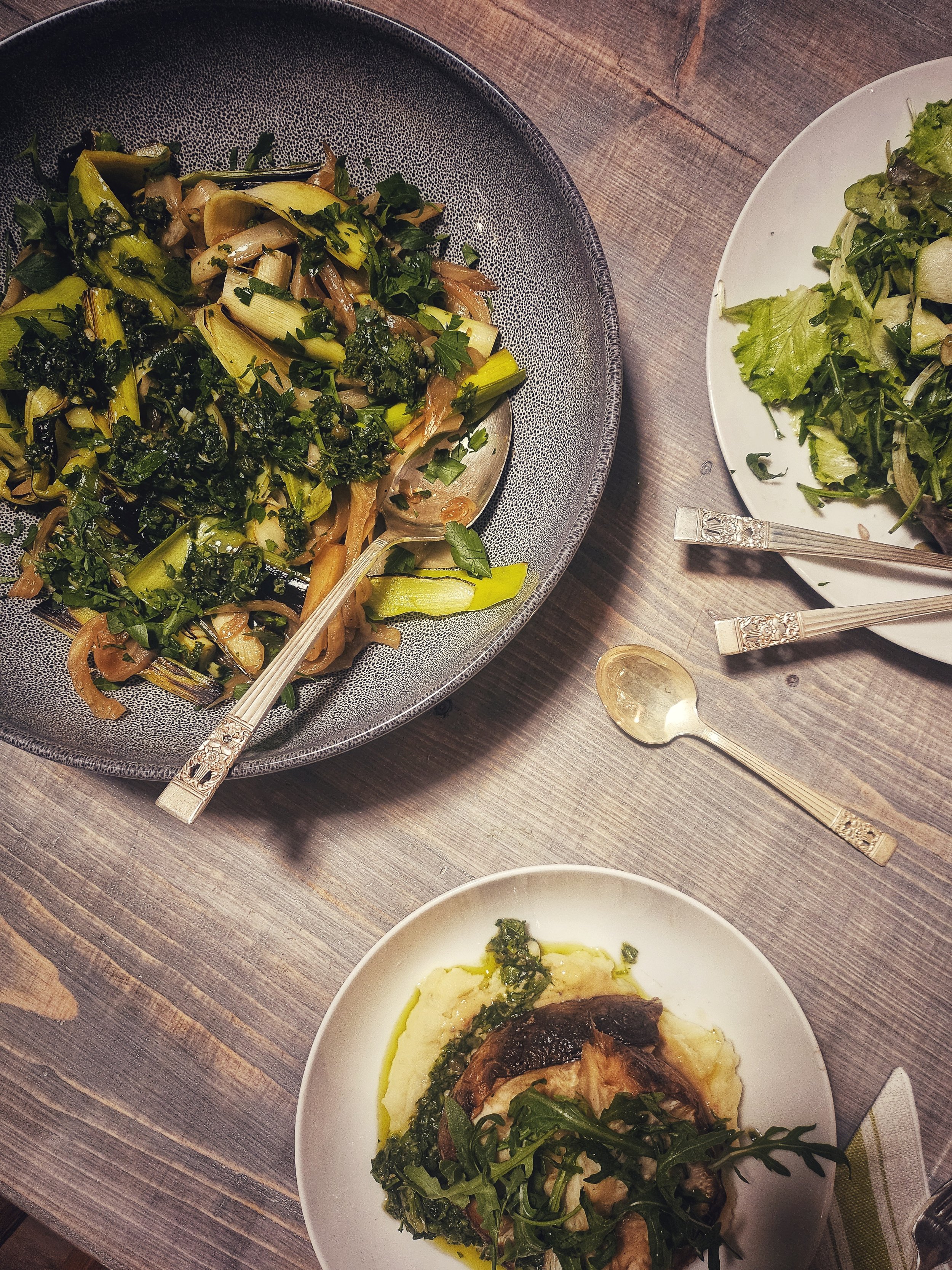 celeriac steak, fennel salad
