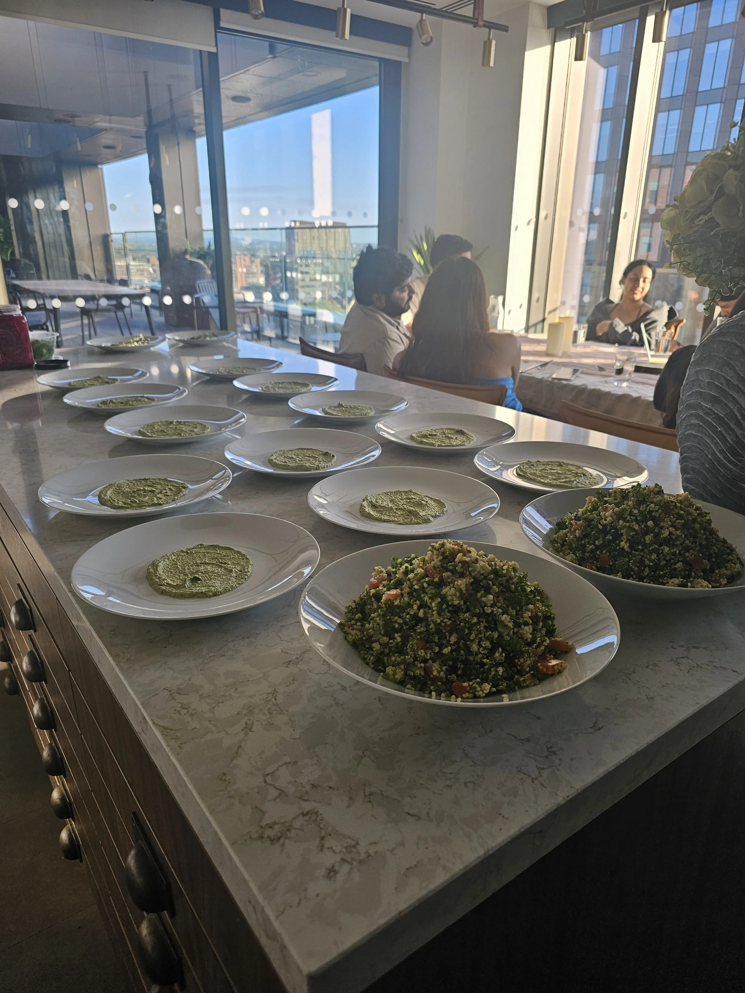 Quinoa tabbouleh and meatballs