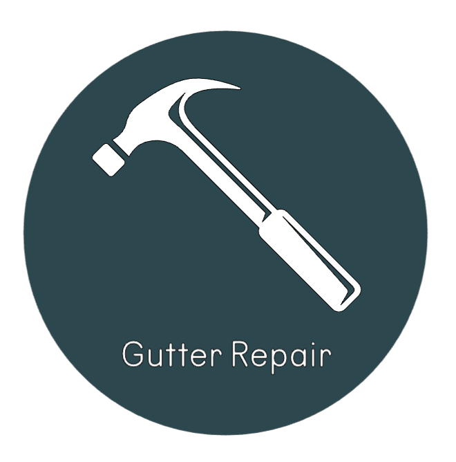 Icon of a hammer with a screwdriver handle, labeled 'Gutter Repair'.