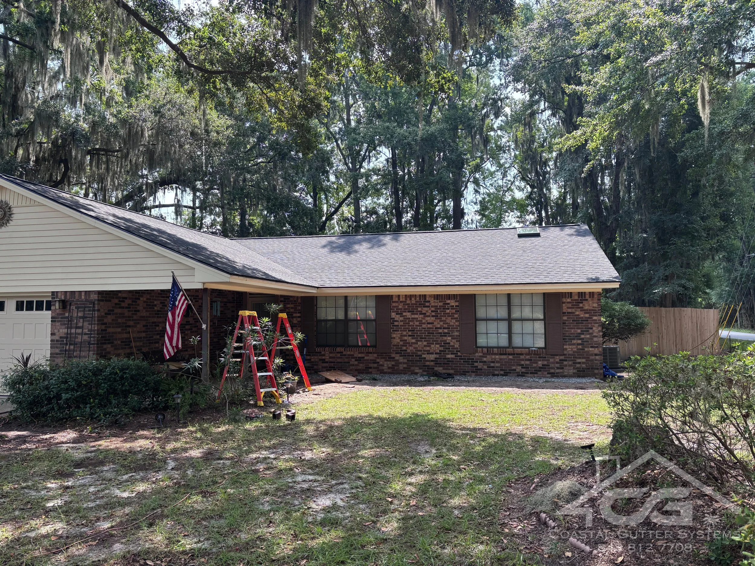 Shell Point, SC- New Seamless Gutter Installation with Leaf Guard- Before