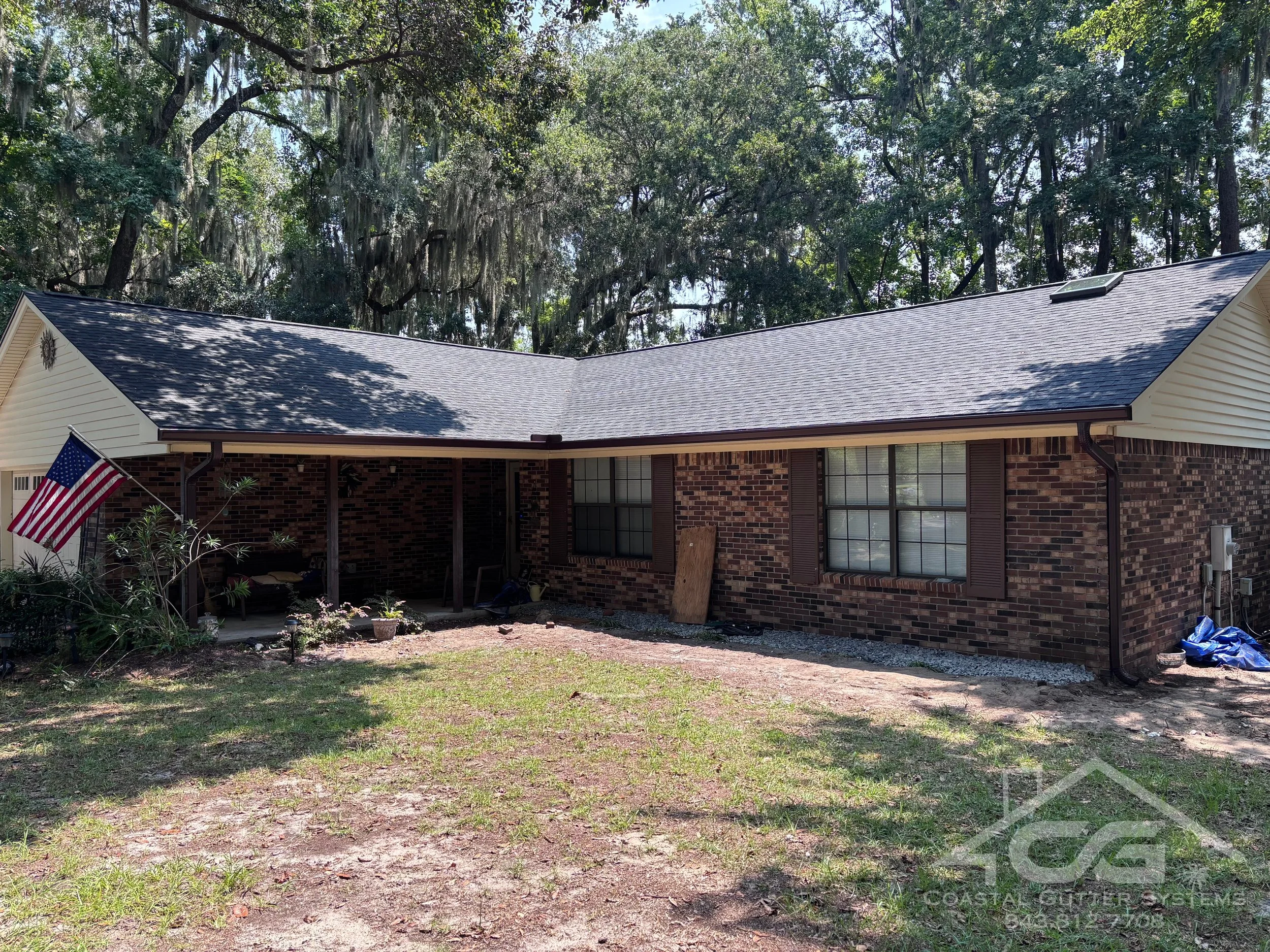 Shell Point SC- New Seamless Gutter Installation and Leaf Guard- After