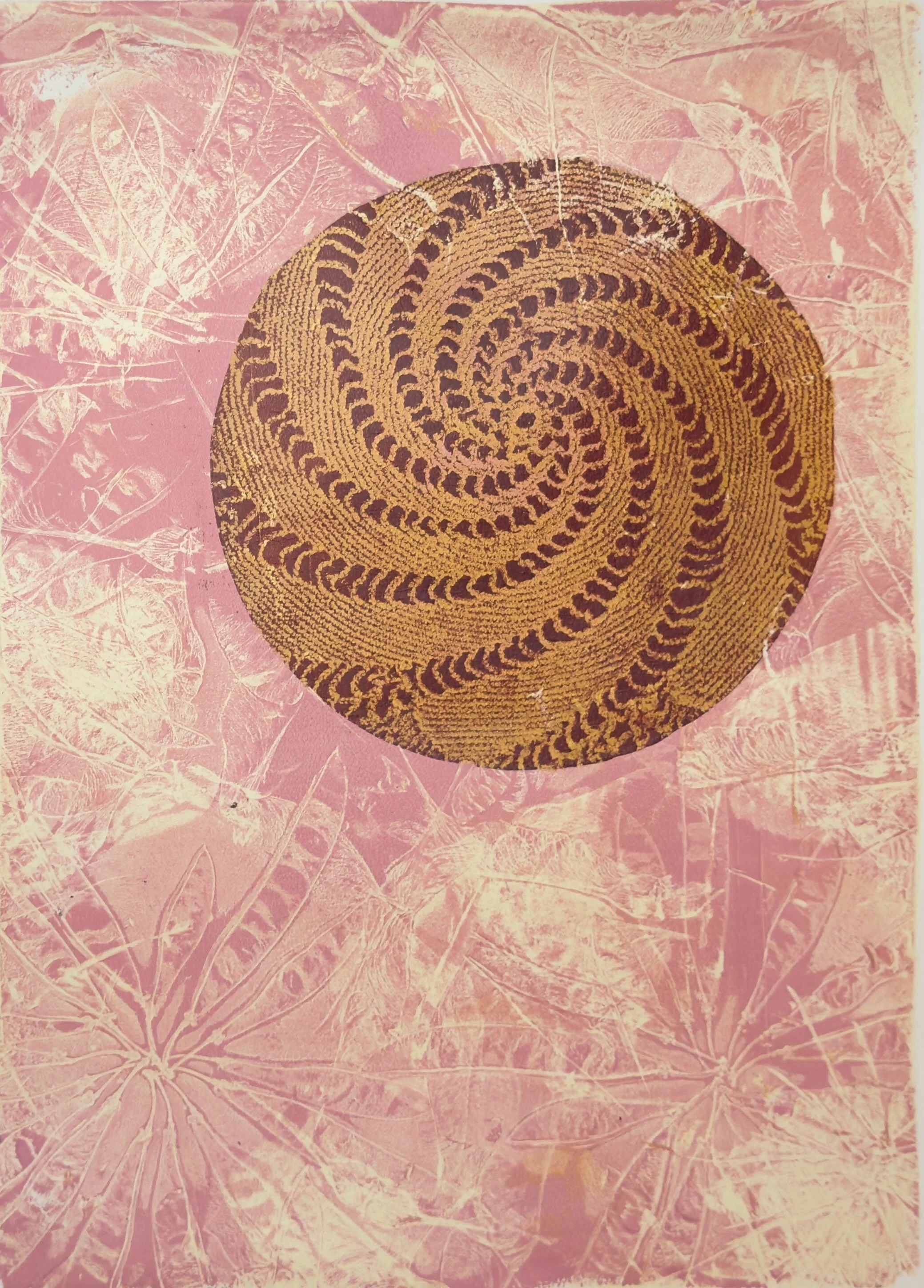 Candy - 9"x12" Monoprint on 11"x14" paper