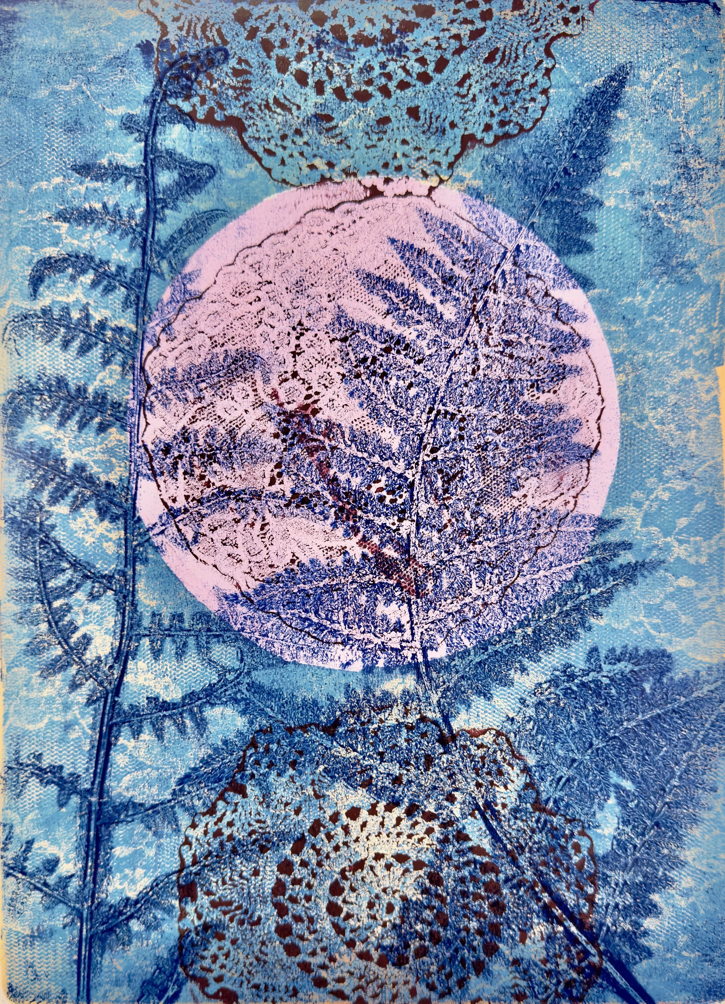 Forest 9"x12" Monoprint on 11"x14" paper