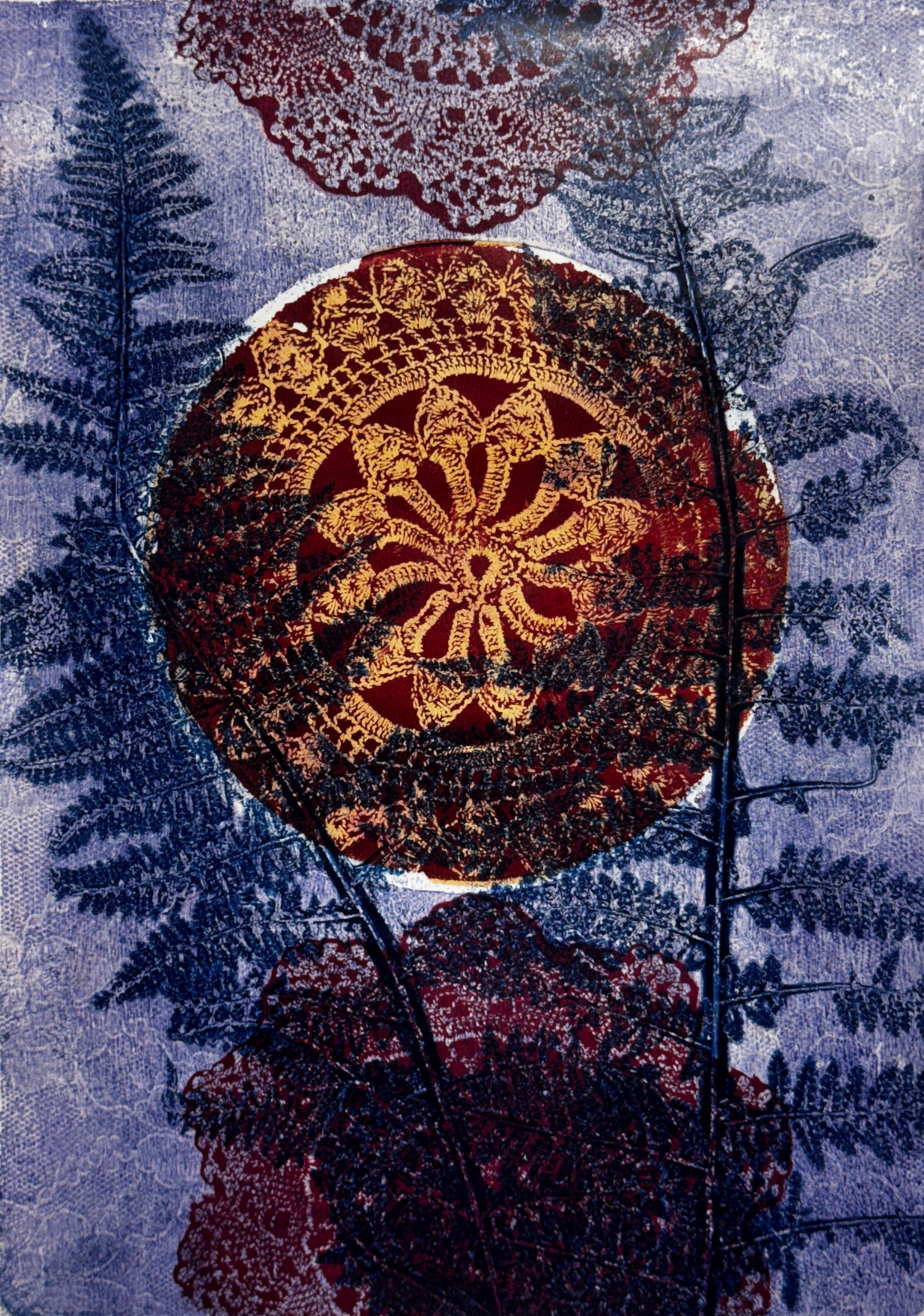 Autum - 9"x12" Monoprint on 11"x14" paper