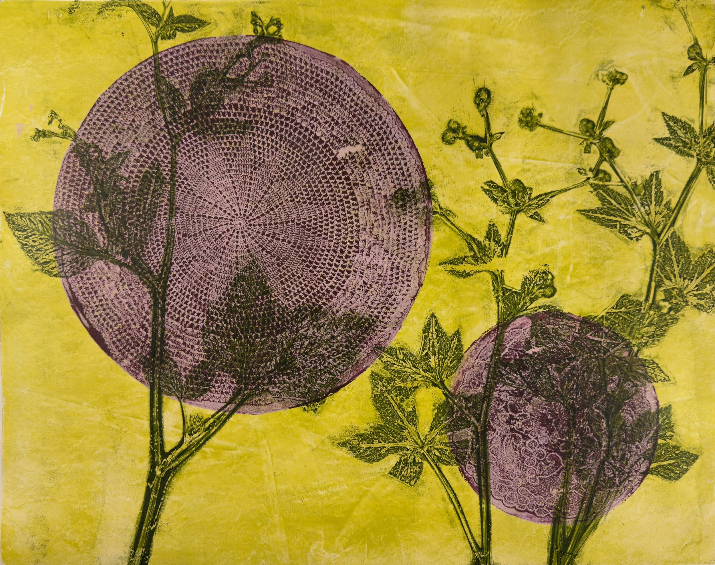 Green - 20"x16" Monoprint - Acrylic on Paper
