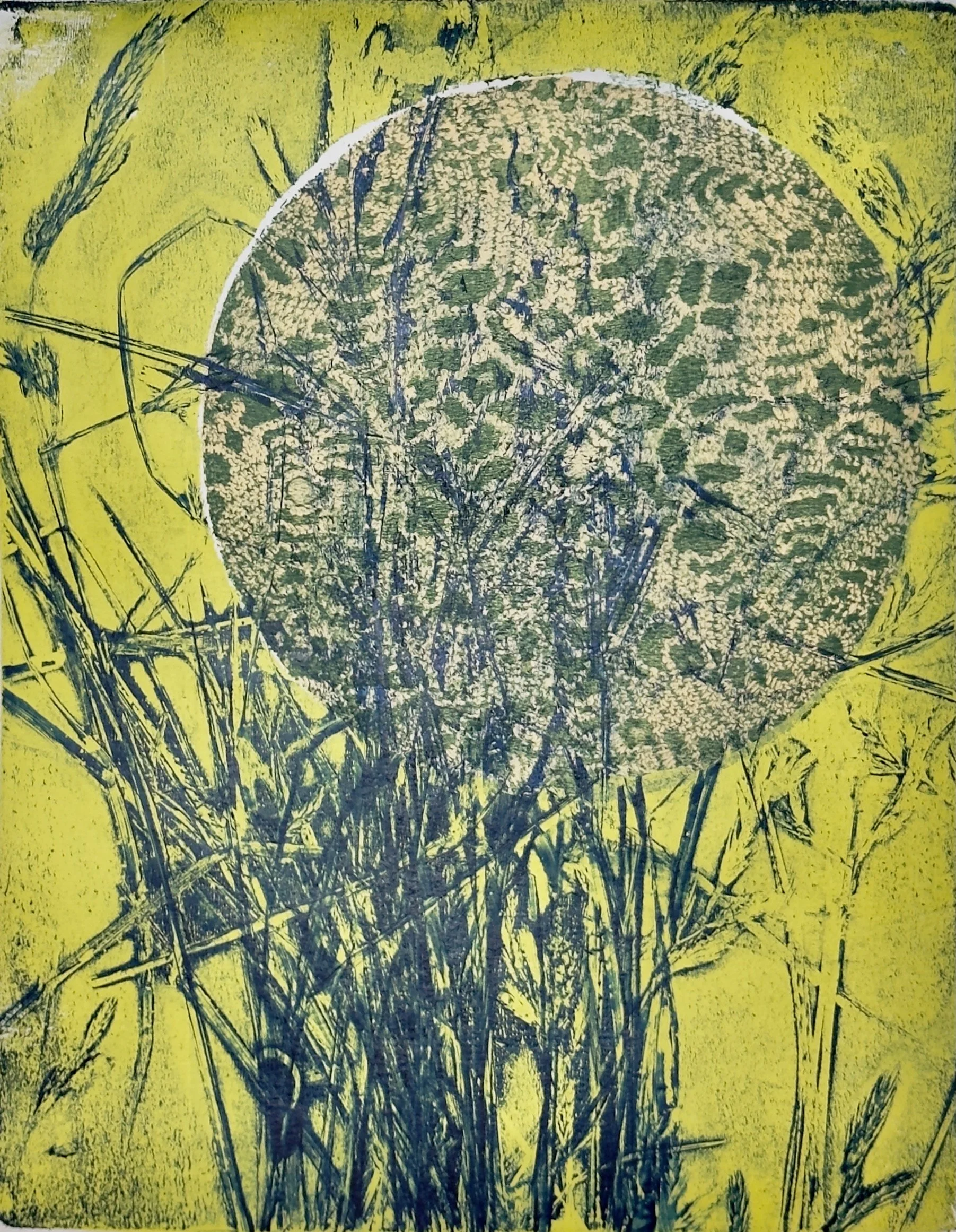 Beach - 8"x10" Monoprint on 11"x14" paper