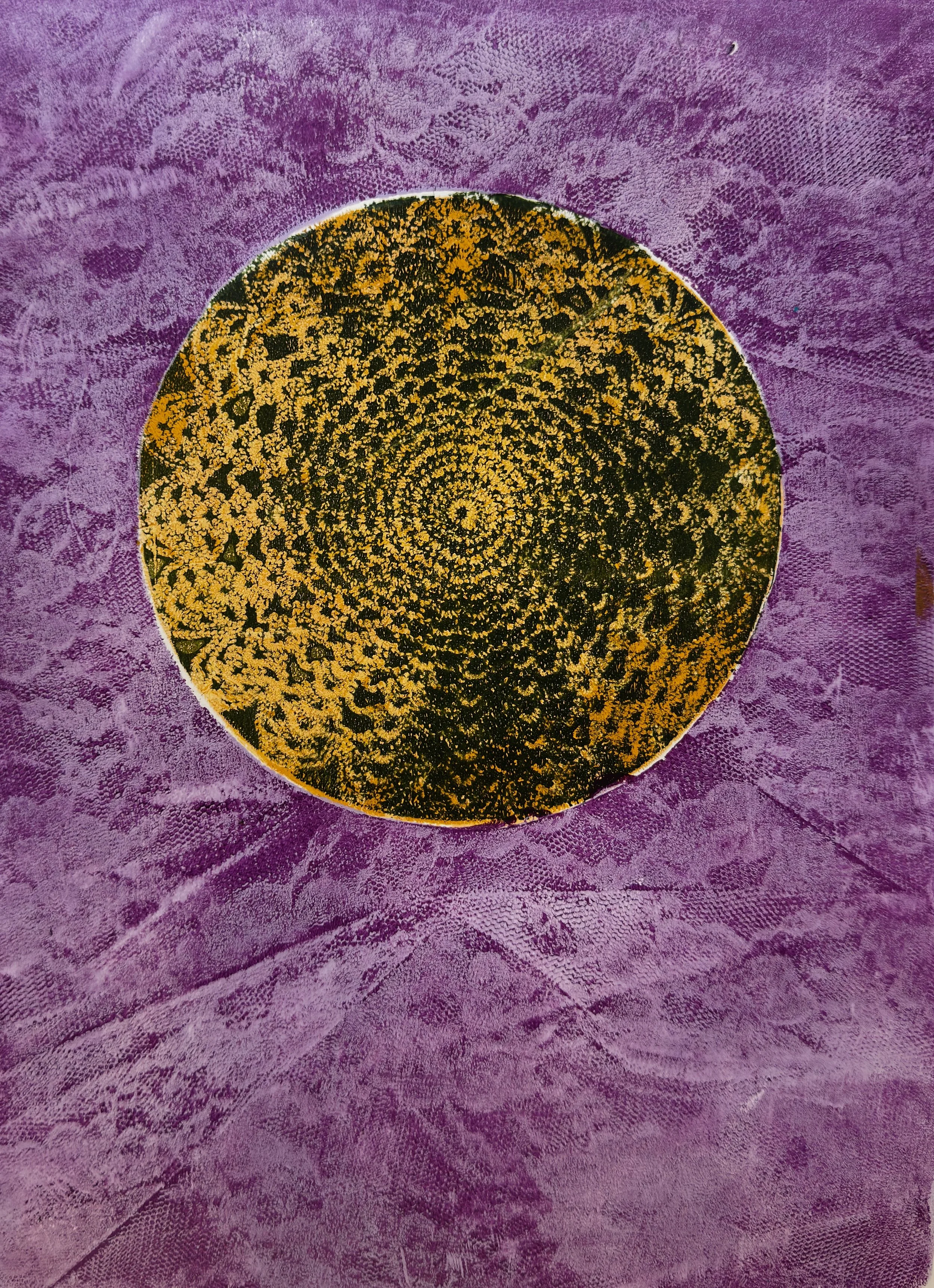 Purple - 9"x12" Monoprint on 11"x14" paper