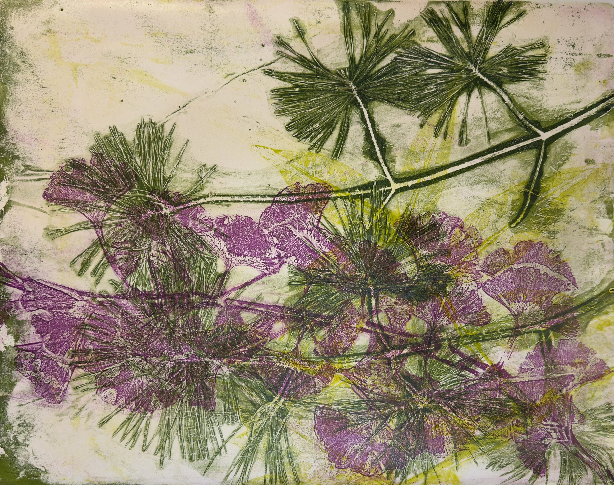 Branch - 20"x16" Monoprint - Acrylic on Paper