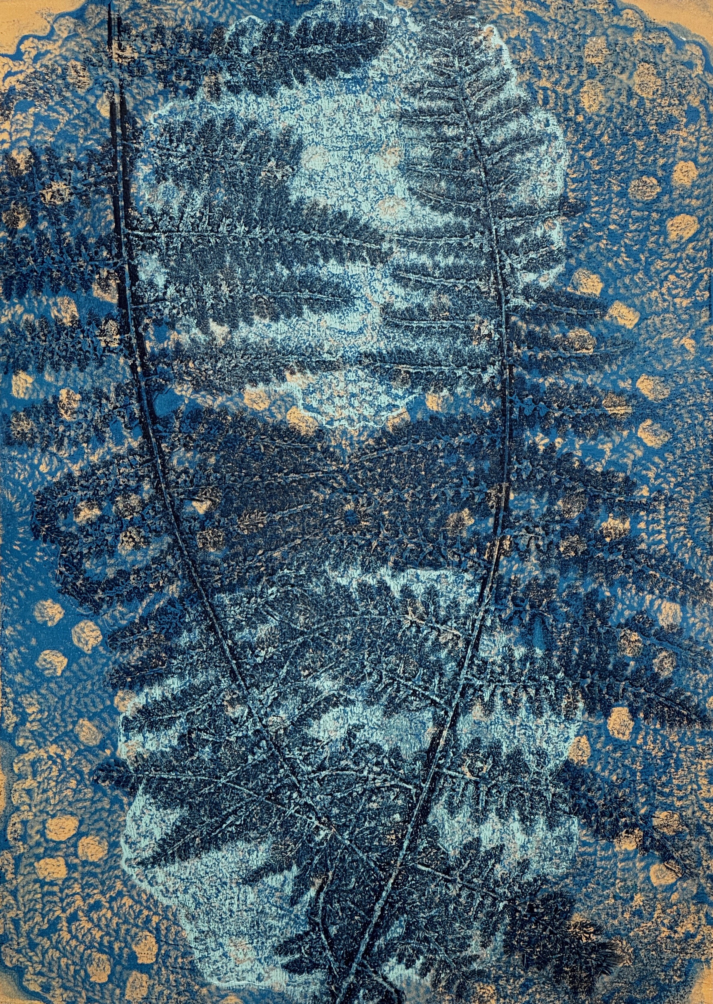 Late Summer - 9"x12" Monoprint on 11"x14" paper