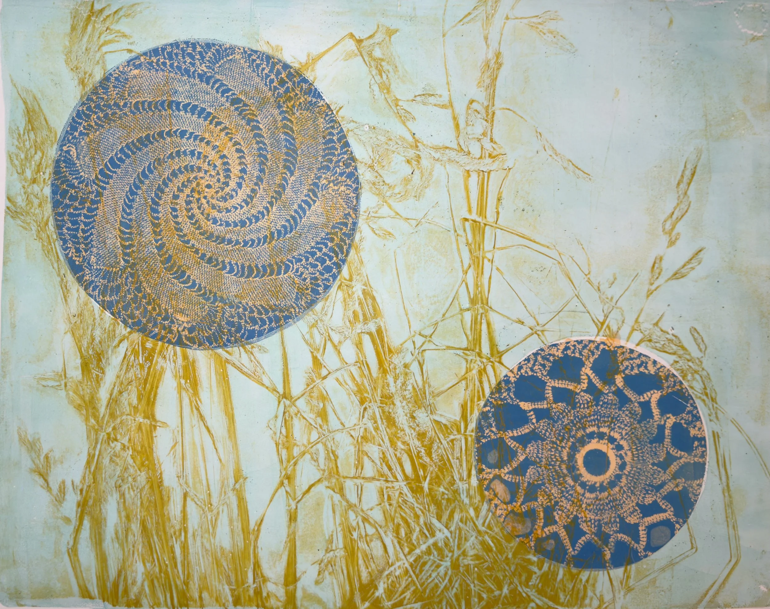 Grass 20"x16" Monoprint - Acrylic on Paper