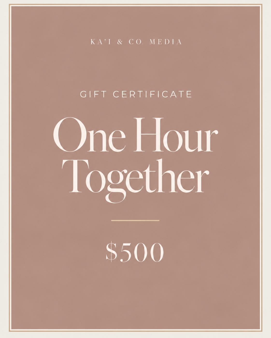 One Hour Photography Session Gift Card