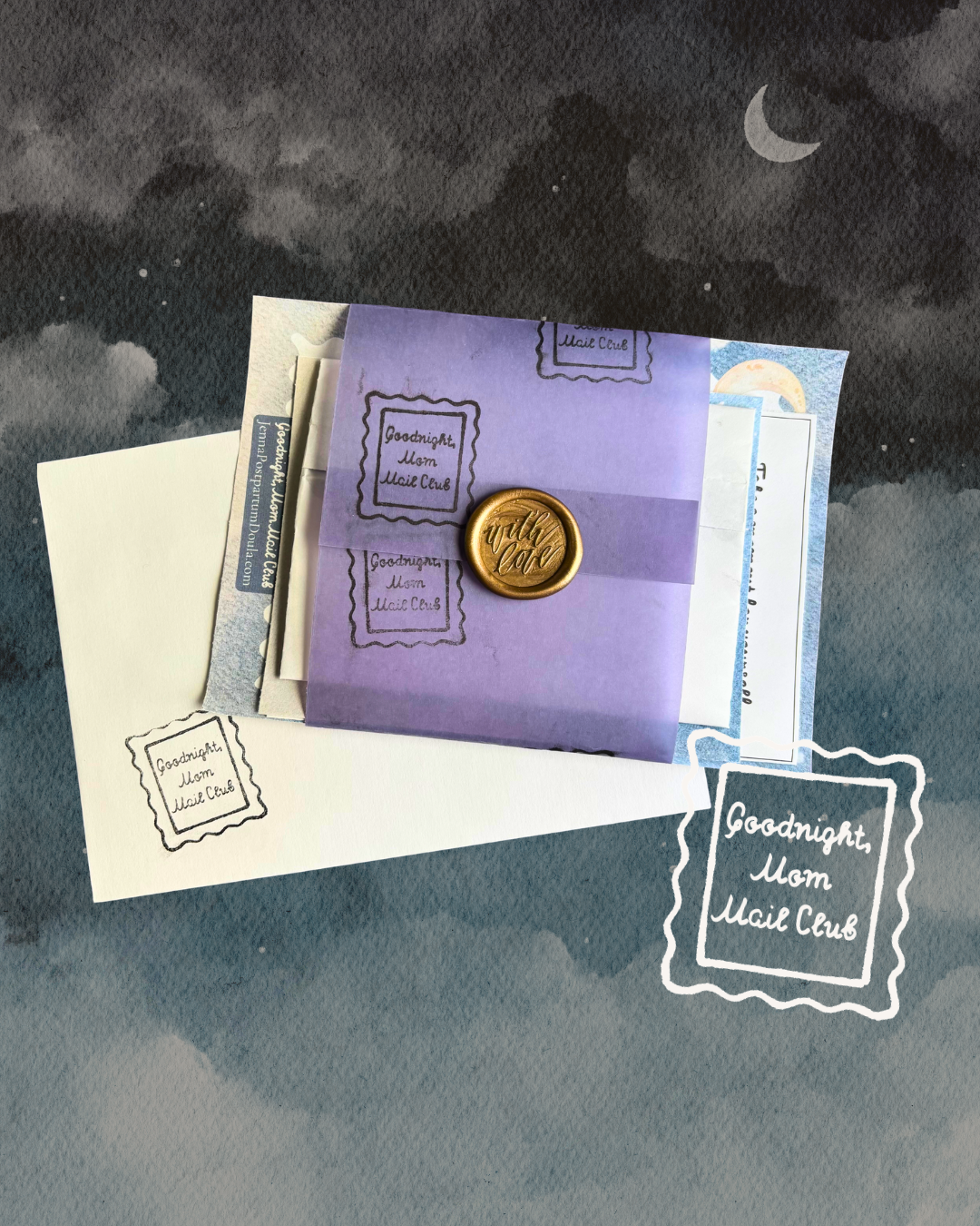 Goodnight, Mom Mail Club for new moms.