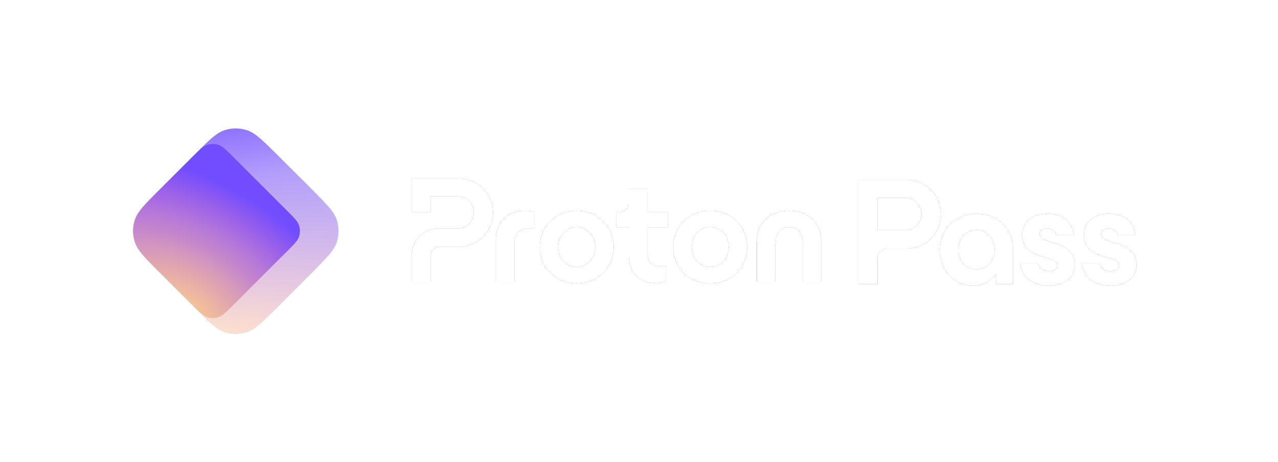 Proton Pass logo with a colorful diamond shape on the left and the text 'Proton Pass' on the right, set against a black background.