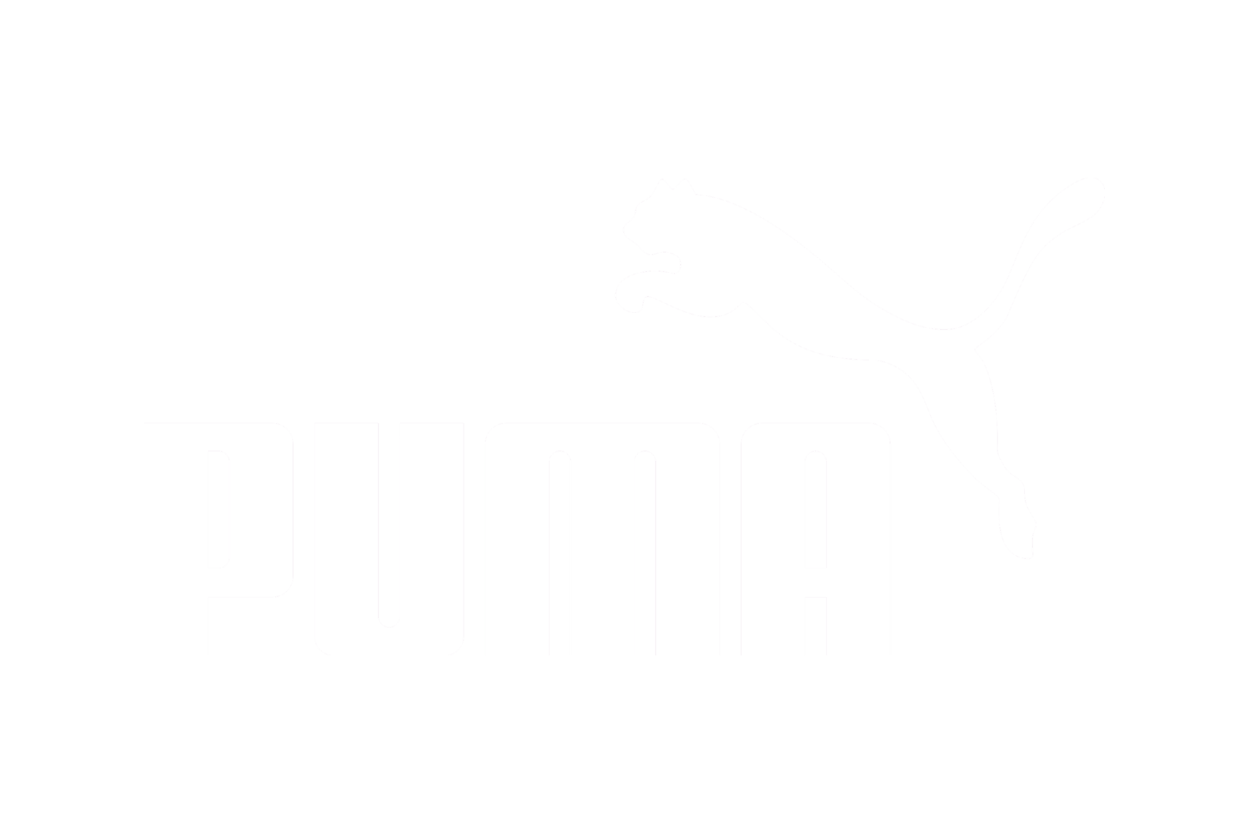 Puma logo featuring a white puma leaping over the word PUMA in bold white letters on a black background.