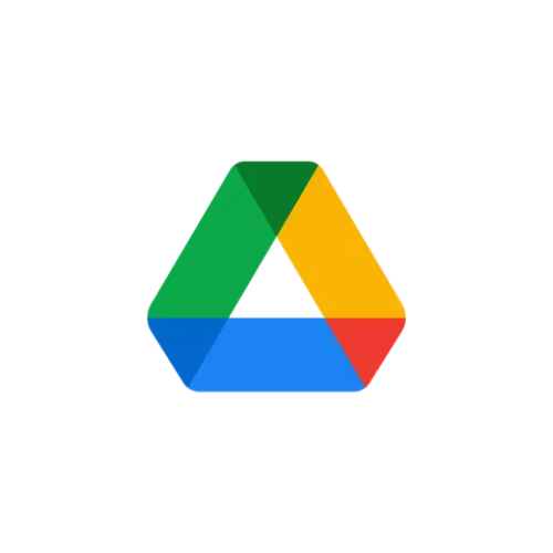 Logo de Google Drive avec un triangle coloré en vert, jaune, rouge et bleu.