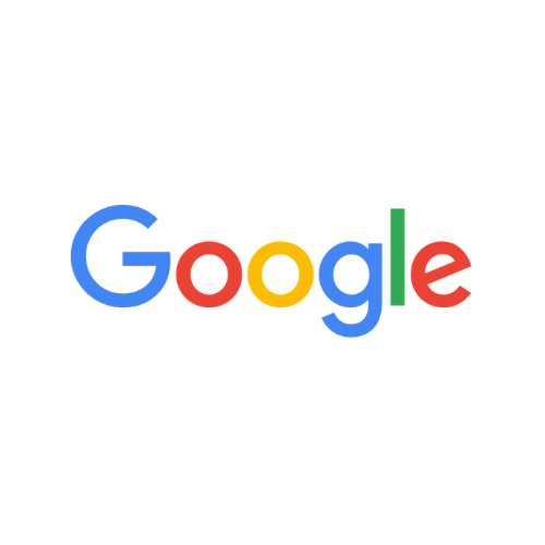 Logo Google avec le texte coloré sur un fond transparent.