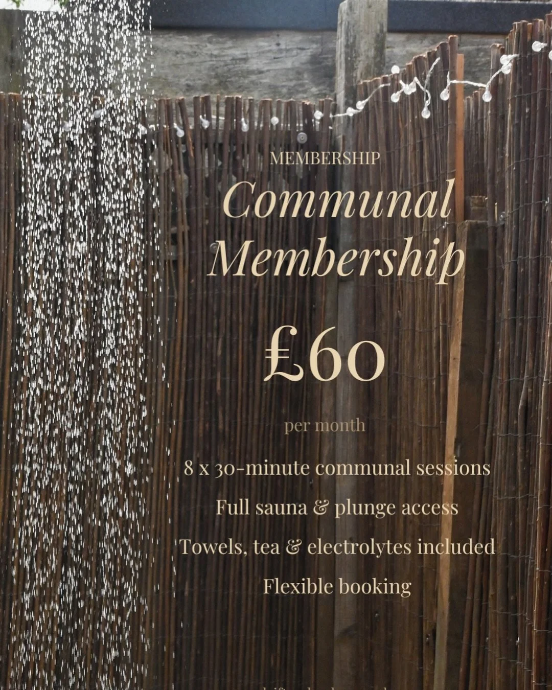 ✨ MEMBERSHIPS AVAILABLE ✨

Make wellness part of your monthly routine and enjoy regular access to our spa experience for less.

✨ Communal Membership &ndash; &pound;60/month
&bull; 8 x 30-minute communal spa sessions 

 ✨ 2 Persons Private Membership
