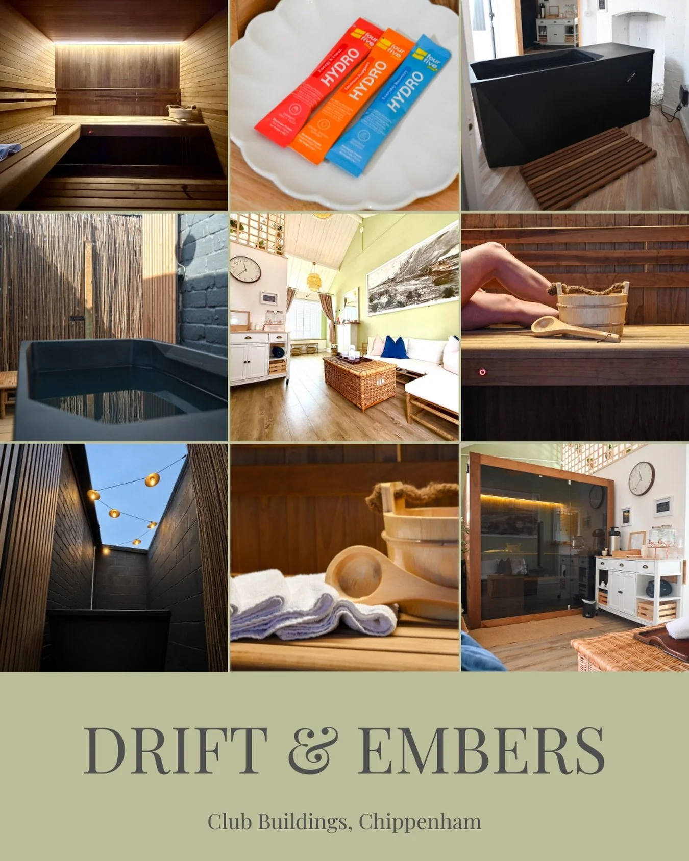 ✨ 🍃 Welcome to Drift &amp; Embers ✨🍃

A hidden wellness space in the heart of Chippenham, created for those moments when you need to step away from the noise and reconnect with yourself.

Whether you&rsquo;re joining one of our Communal Sessions or