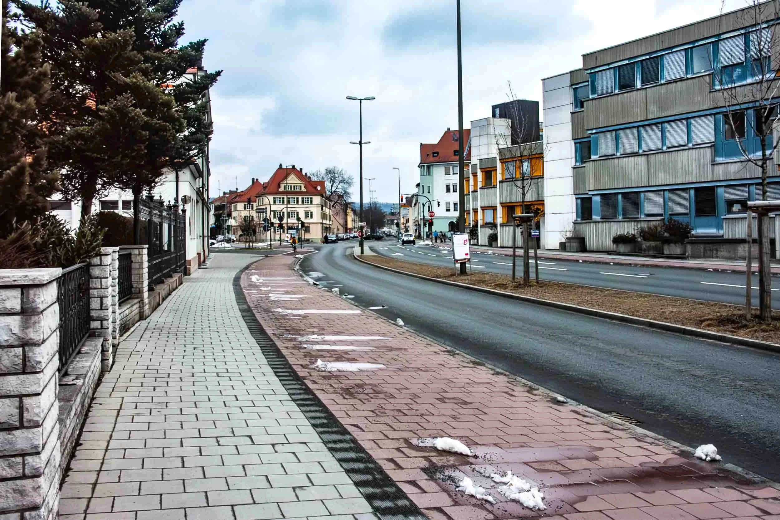 Neighborhood street by Dorint Novotel.