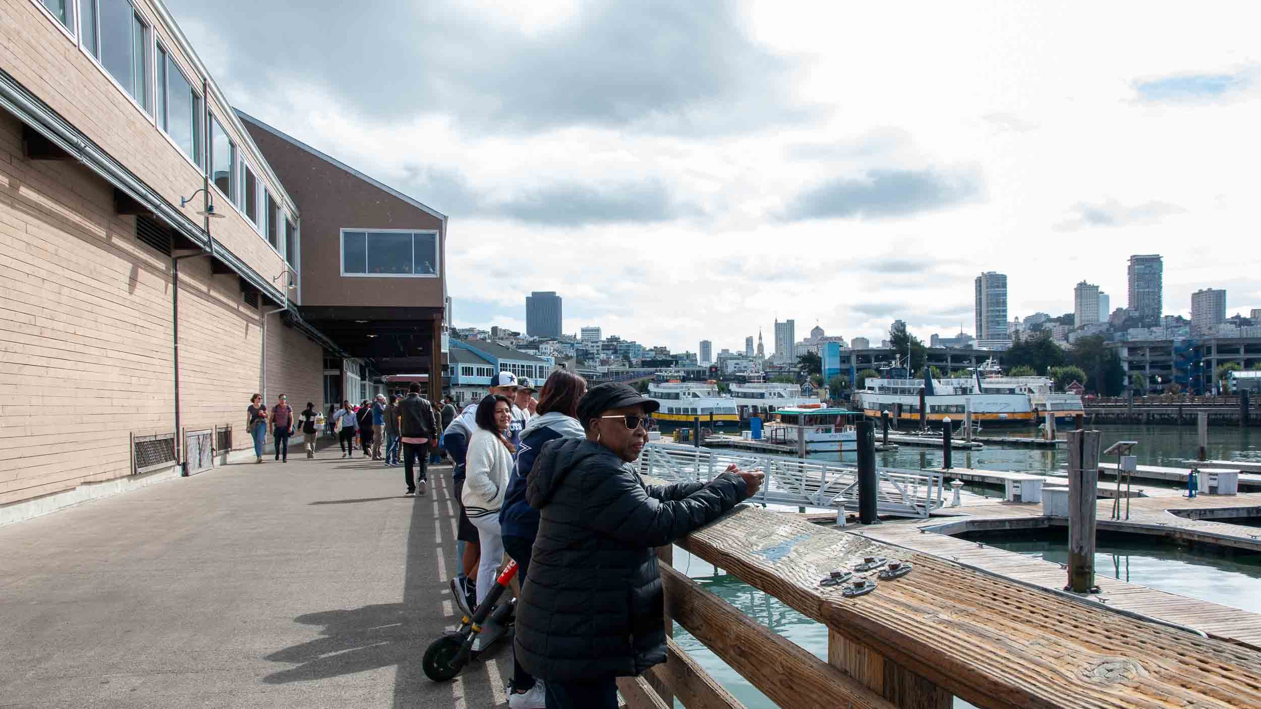Enjoying the scene at Pier 39, San Francisco.