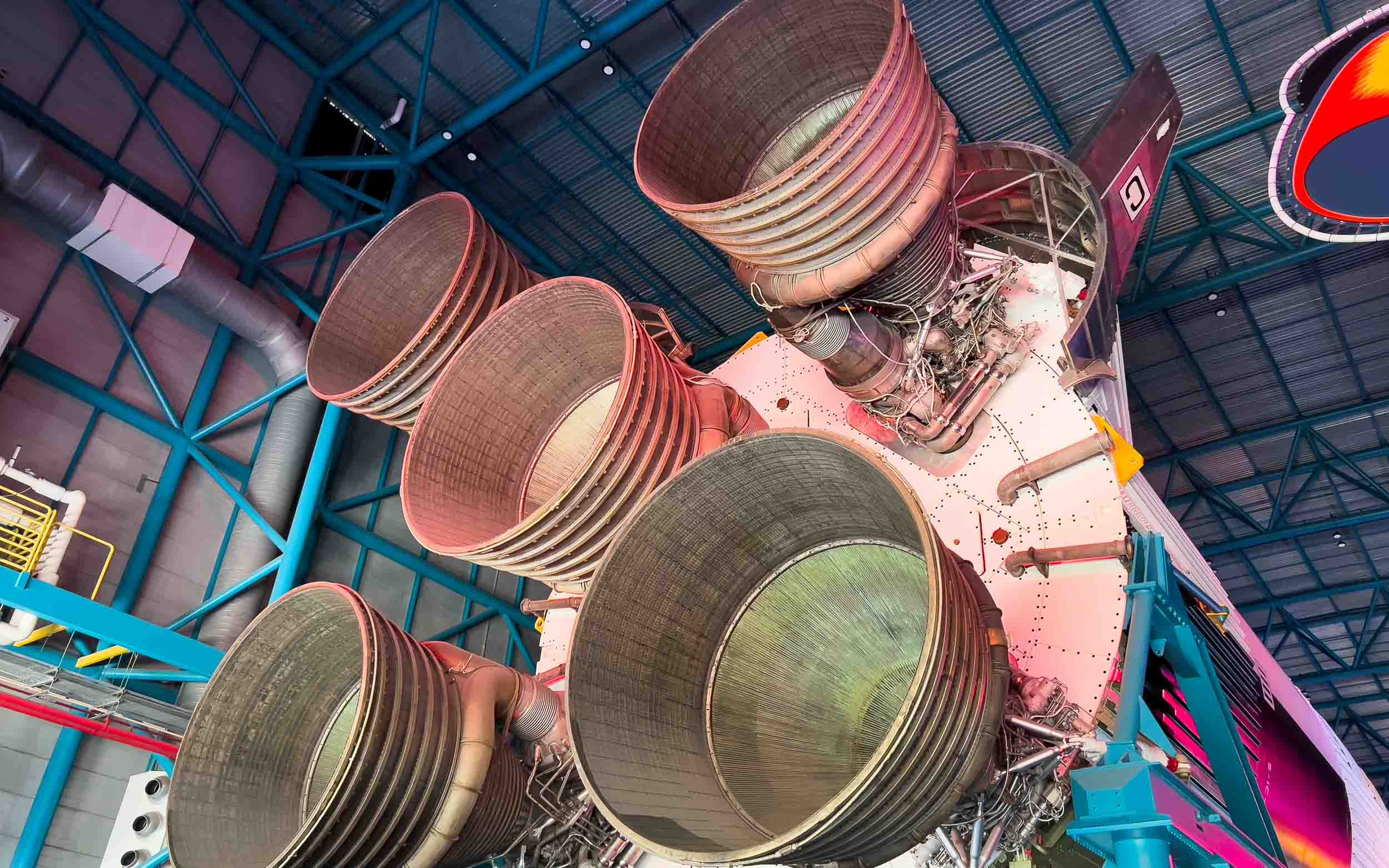 The business end of a Saturn V Rocket.