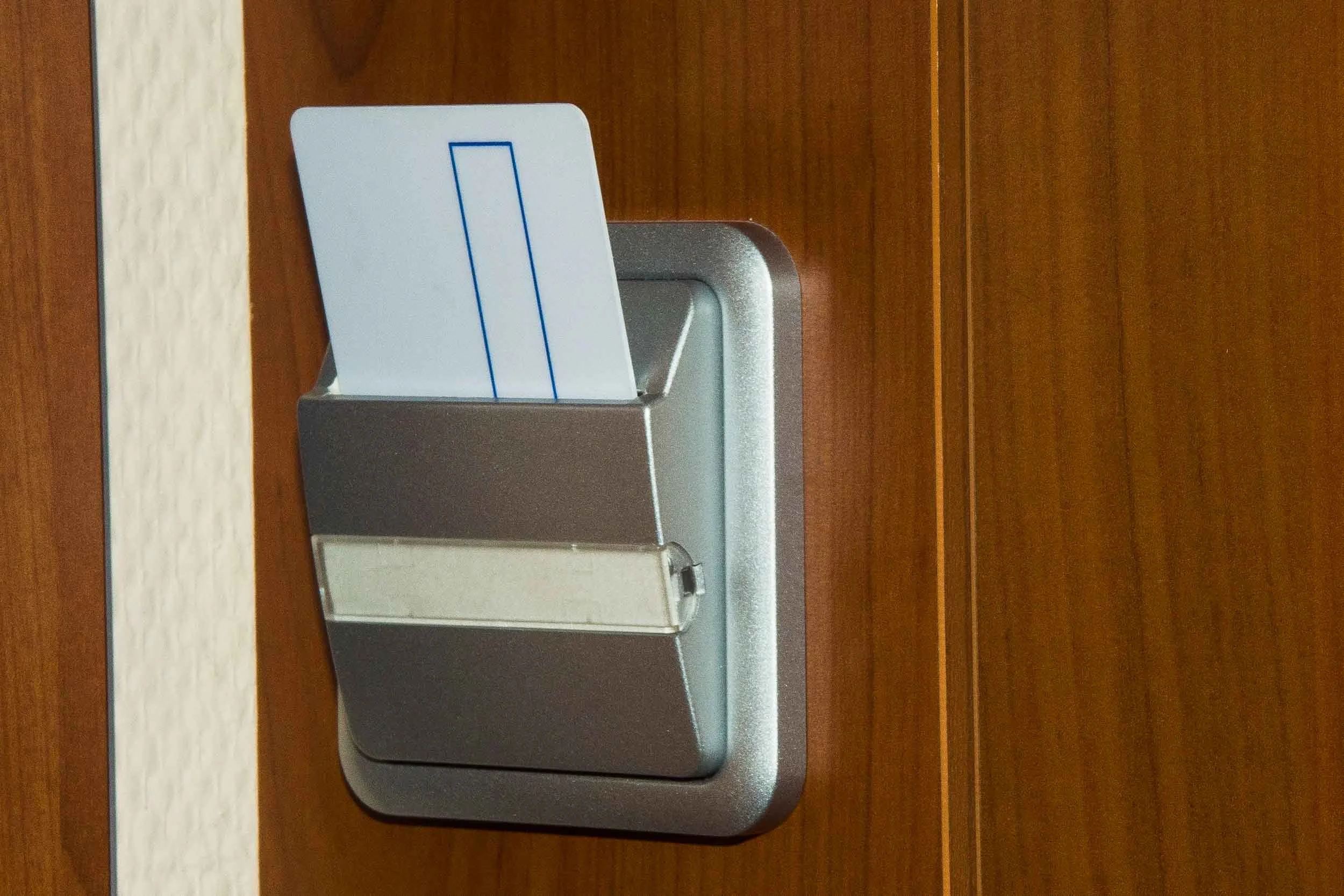Card must be in the reader if you want power and kept with you when you leave the room.
