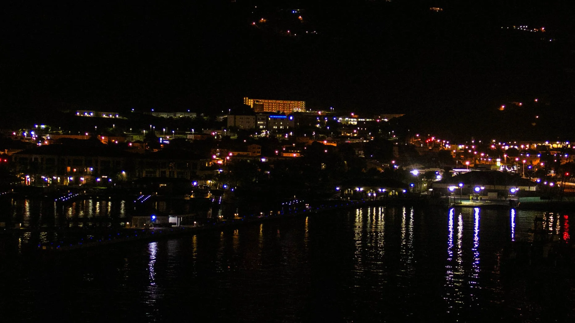 Nightlights in the port of Charlotte Amalie, U.S. Virgin Islands (USVI) and the surrounding city - #1