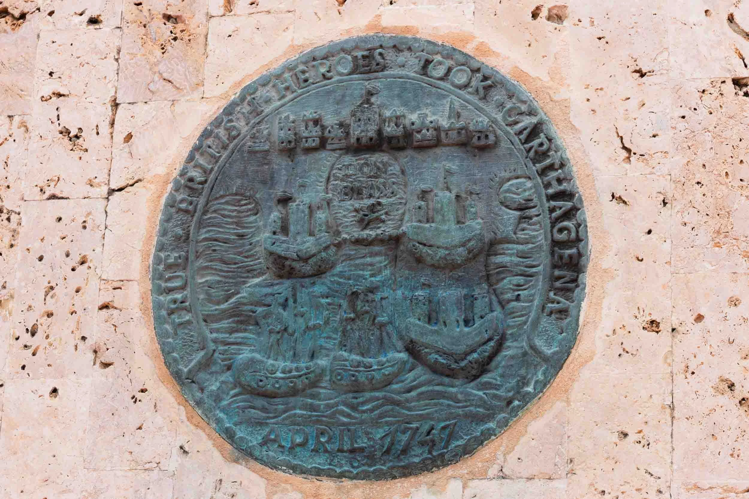 A large-scale reproduction of the reverse side of a famous British commemorative "victory" medal from 1741. There is a story to tell since there was no victory, only "fake news" of one.