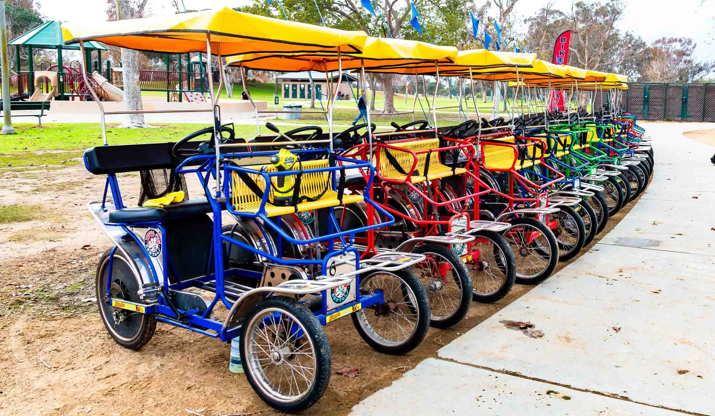 December 27, 2024: Bikes all ready at Mile Square Park in Fountain Valley, California.