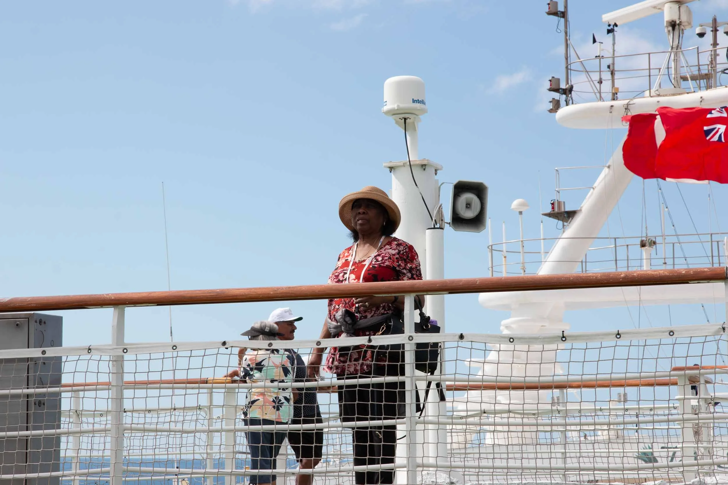 Enjoying the view at sea.