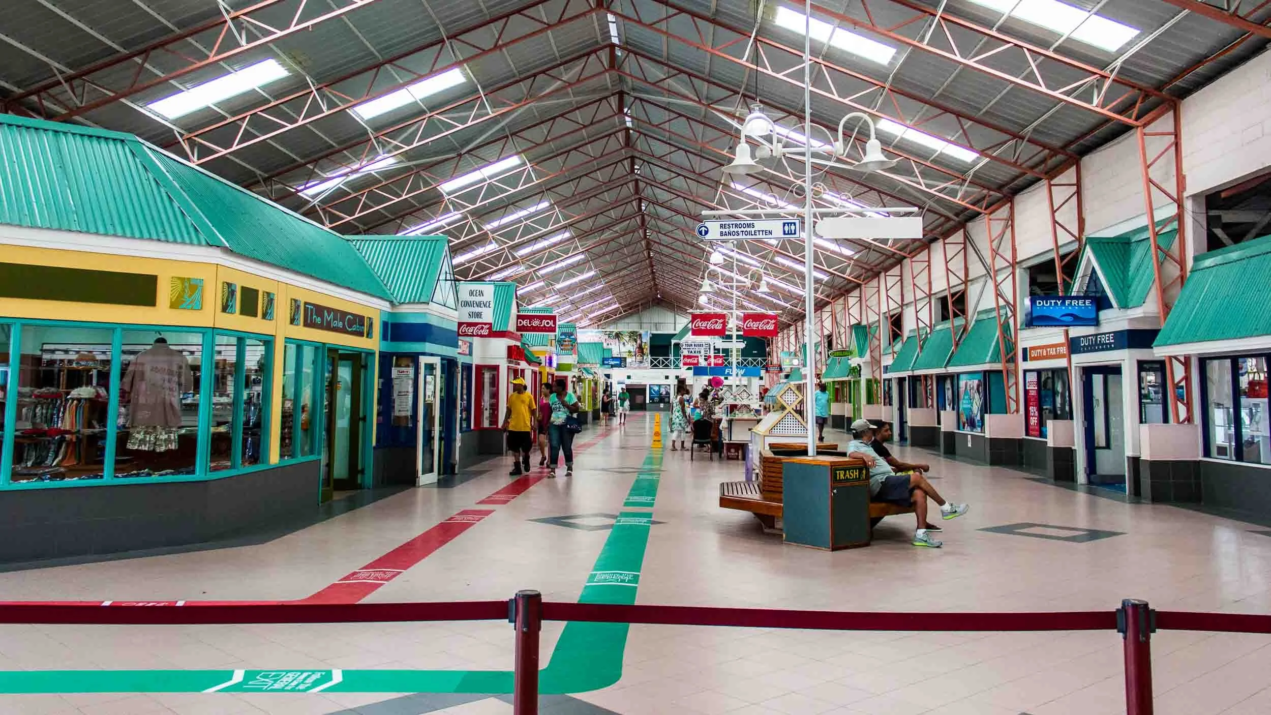 Bridgetown Cruise Terminal at the Bridgetown Harbour in Barbados. Opened in 1994 as a dedicated building for the cruise industry.