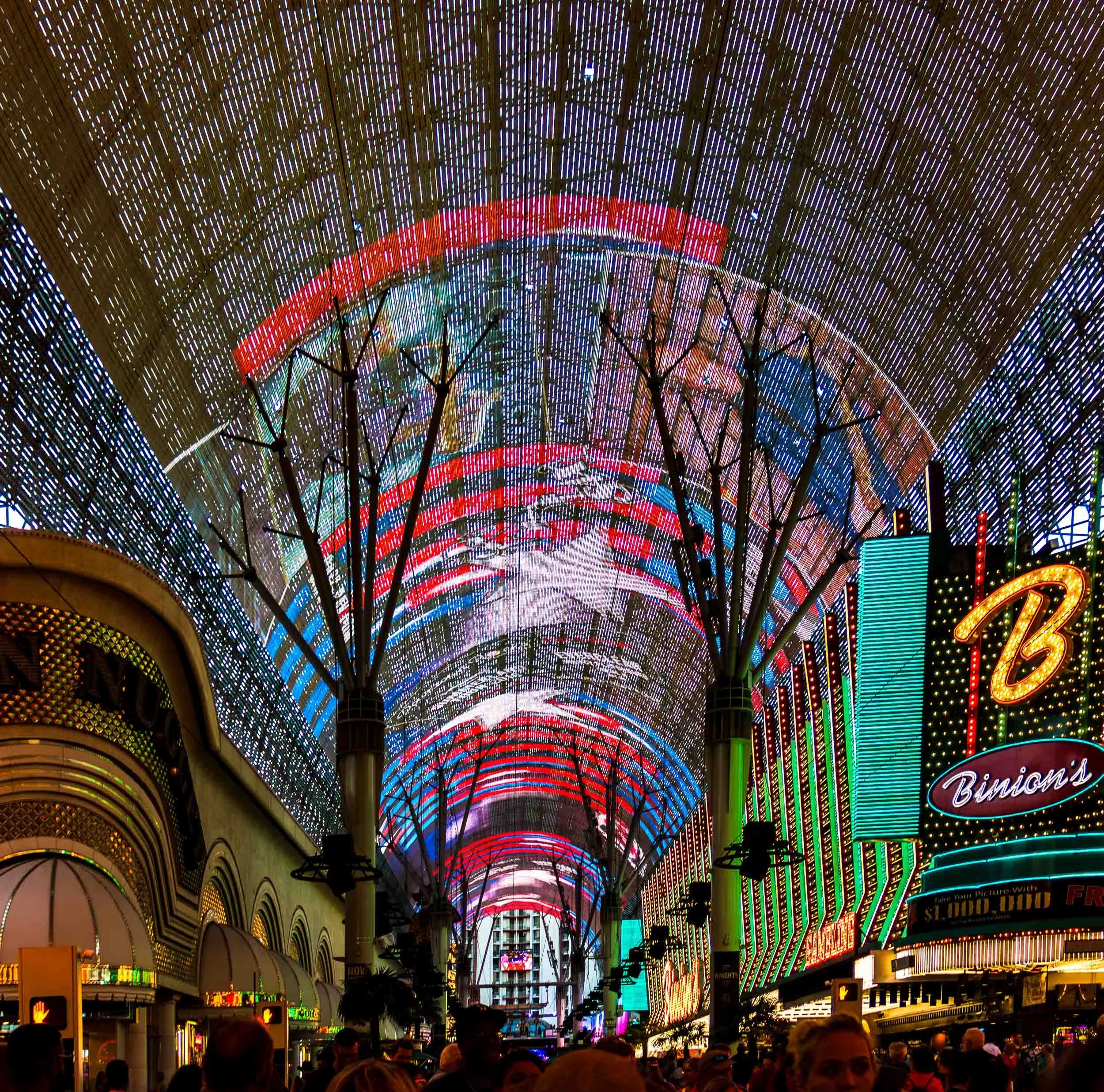 June 18, 2018: Freemont Experience on Freemont Street, Las Vegas, Nevada.