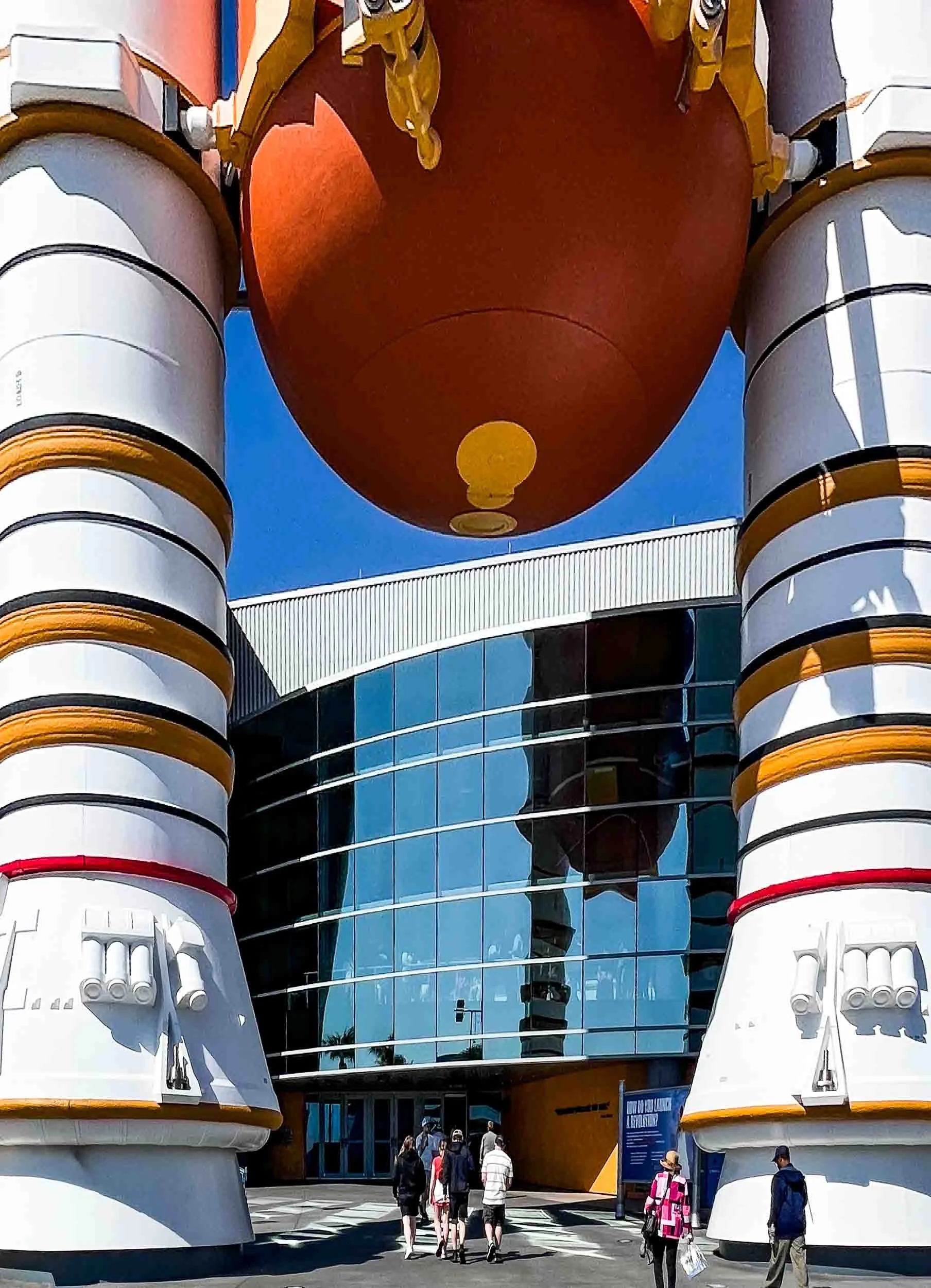 Entering the Space Shuttle Atlantis exhibit at Kennedy Space Center.