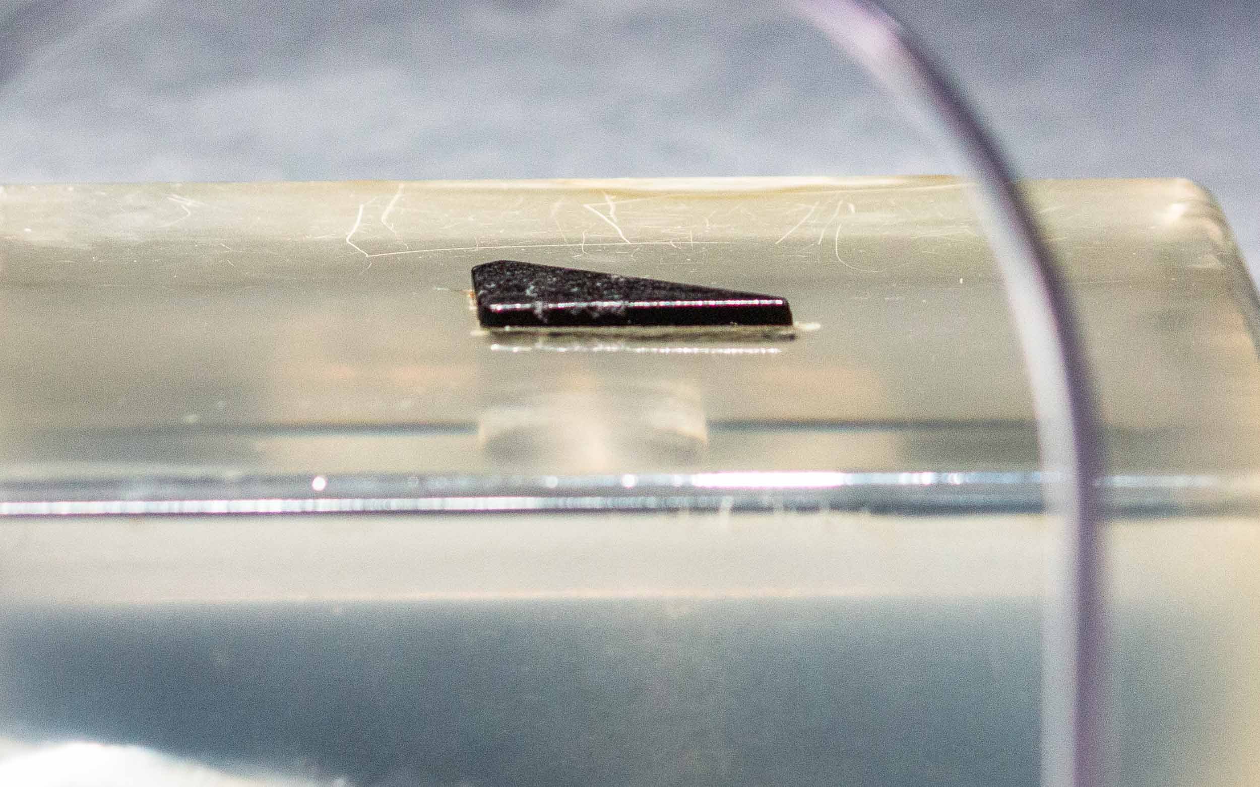 A slice of Moon Rock collected during one of the Apollo missions.