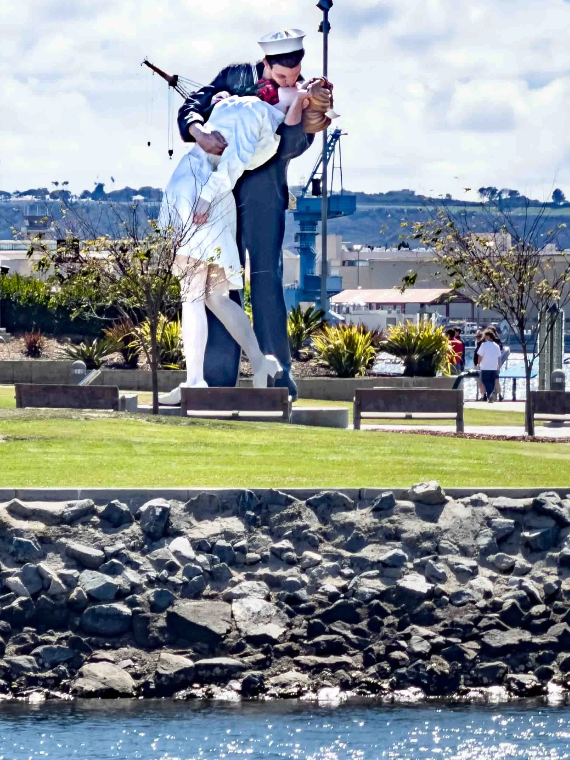 "Unconditional surrender" or "Embracing Peace" Located in Tuna Harbor Park, near the USS Midway Museum.