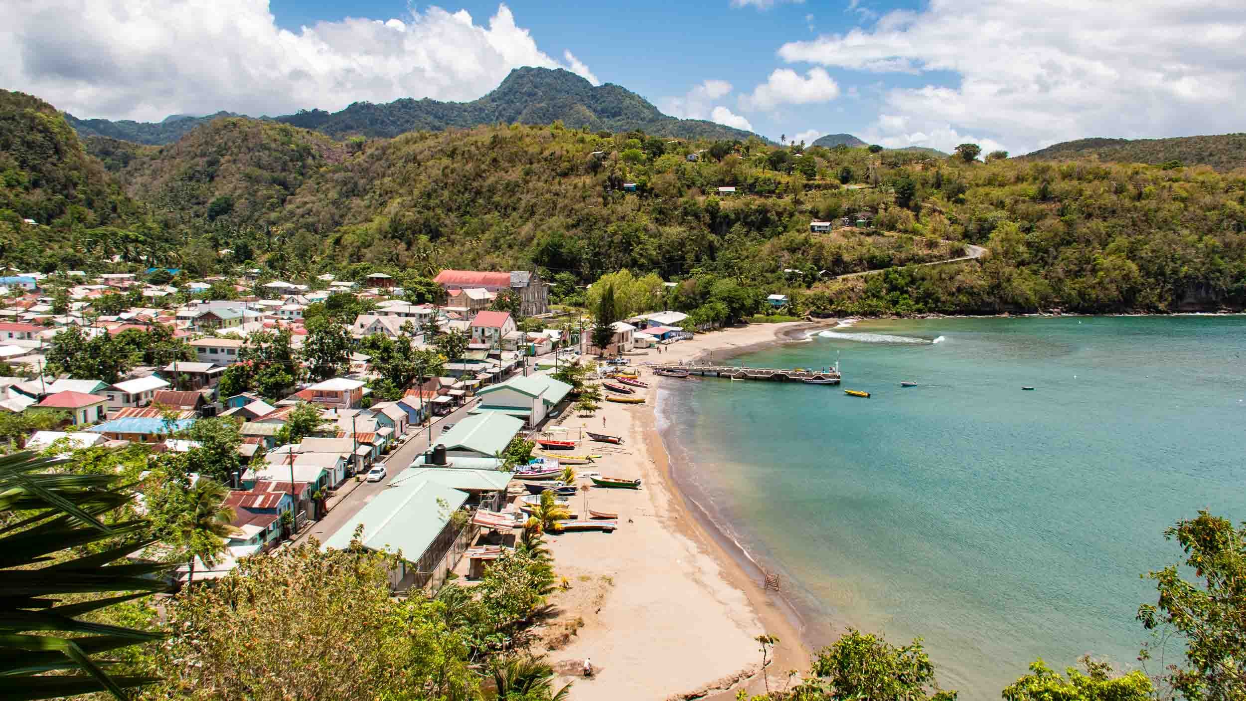 Anse La Raye, a quaint fishing village on the west coast of St. Lucia. May 4, 2017.